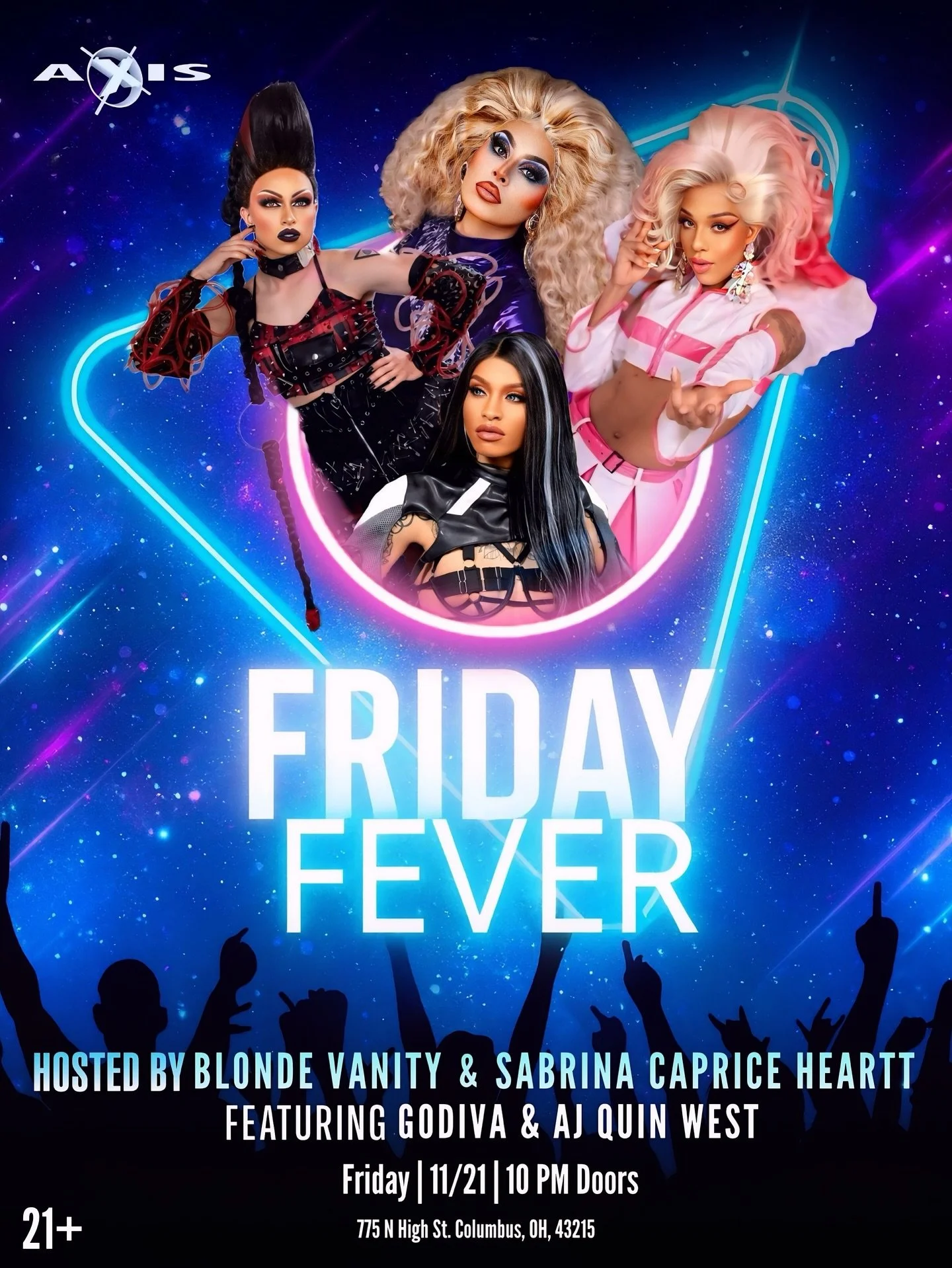 ✨ FRIDAY FEVER is back and burning HOT ✨
Step into the glow &mdash; Blonde Vanity &amp; Sabrina Caprice Heartt are taking over with iconic vibes, killer looks, and performances that will leave you gagged.

Featuring the unstoppable Godiva &amp; AJ Qu
