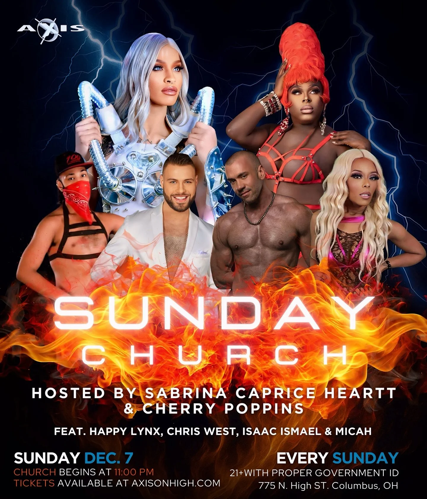 SUNDAY CHURCH IS BURNING UP.
This week we&rsquo;re serving faith, flesh, and FIRE with
✨ Sabrina Caprice Heartt &amp; Cherry Poppins
🔥 Featuring: Happy Lynx, Chris West, Isaac Ismael &amp; Micah
🕚 Doors at 10 PM
21+ | Every Sunday