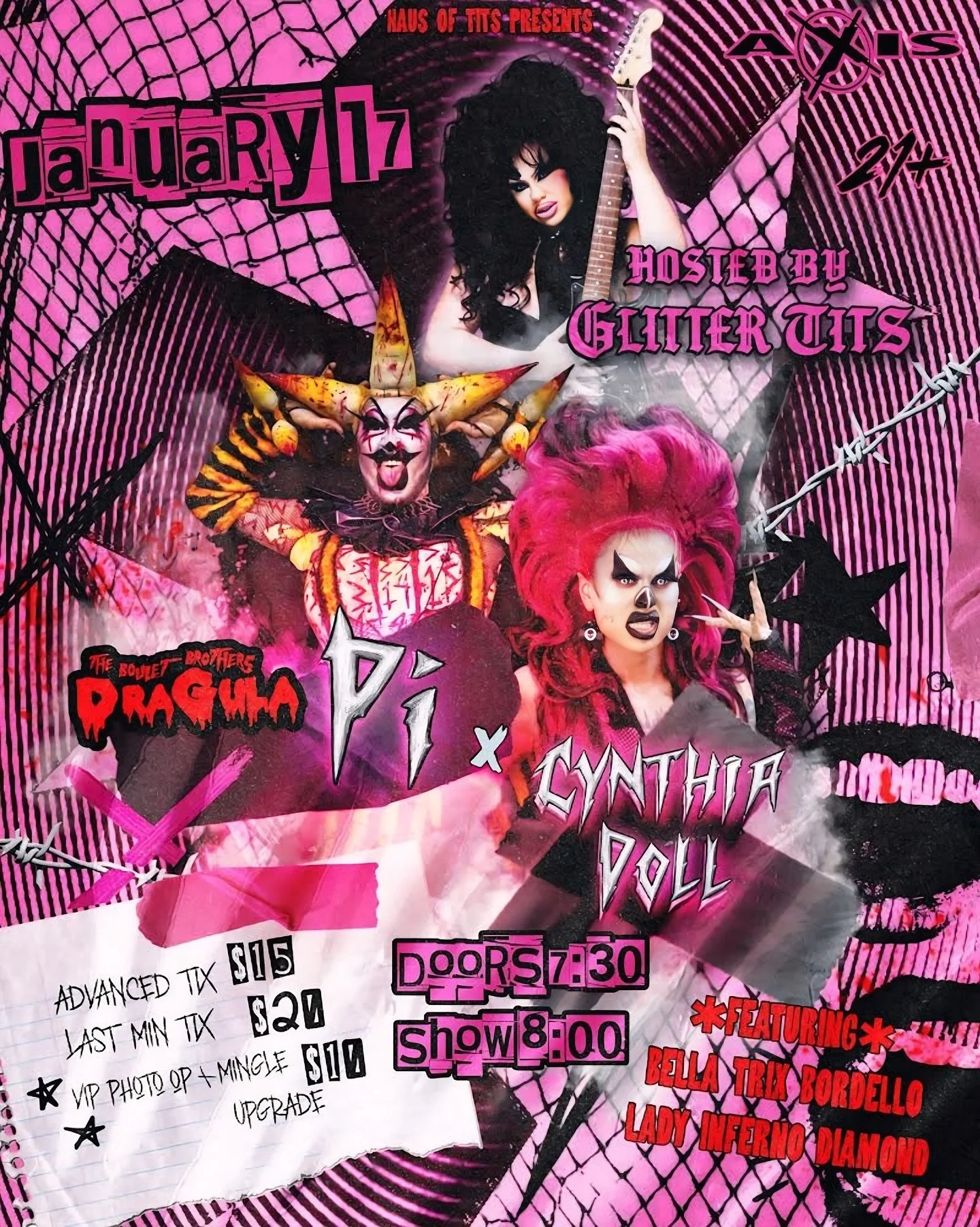 This is your official warning: the gates are opening and chaos will be welcomed with open arms. A night where glam meets grit, leather meets latex, and the beautiful nightmares take center stage. From show-stopping numbers to twisted couture, this sh