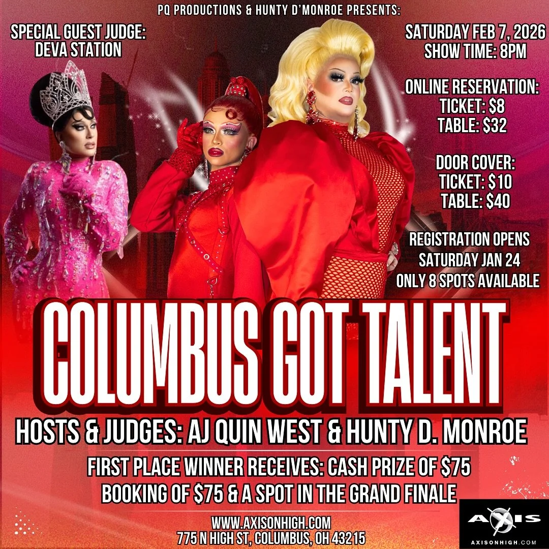 🎤✨ COLUMBUS GOT TALENT is BACK &mdash; and she&rsquo;s RED HOT. ✨🎤

PQ Productions &amp; Hunty D. Monroe are serving high drama, high stakes, and HIGH TALENT as Columbus&rsquo; fiercest performers take the stage to snatch the spotlight. ALL ACTS WE
