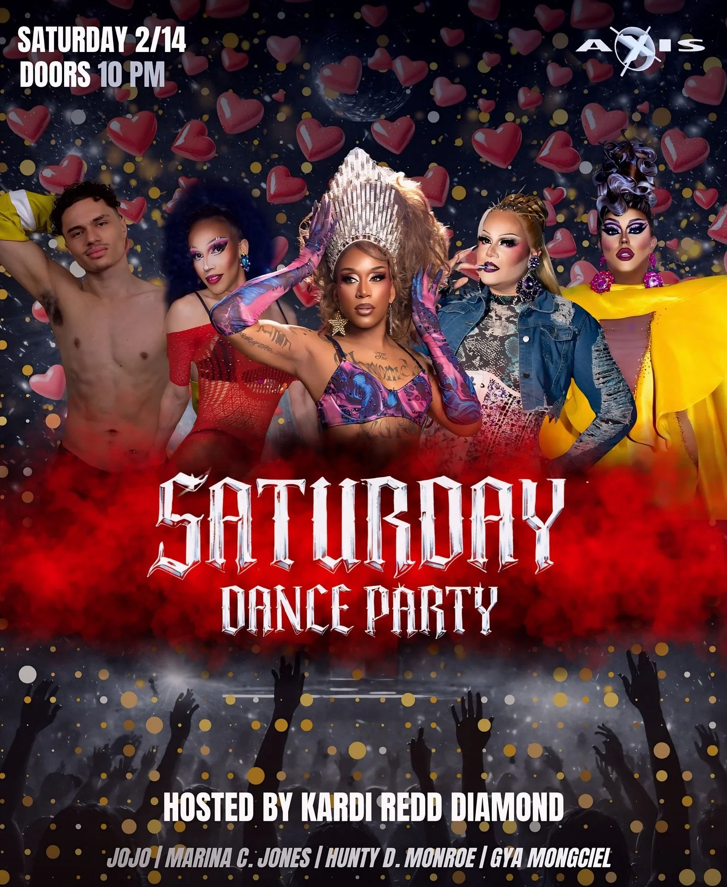 If you&rsquo;re looking for soft romance&hellip; wrong building. If you&rsquo;re looking for sweat, glitter, and a little reckless decision-making under a disco ball&hellip;welcome home.

Tonight at Axis it&rsquo;s our Valentine&rsquo;s Saturday Danc