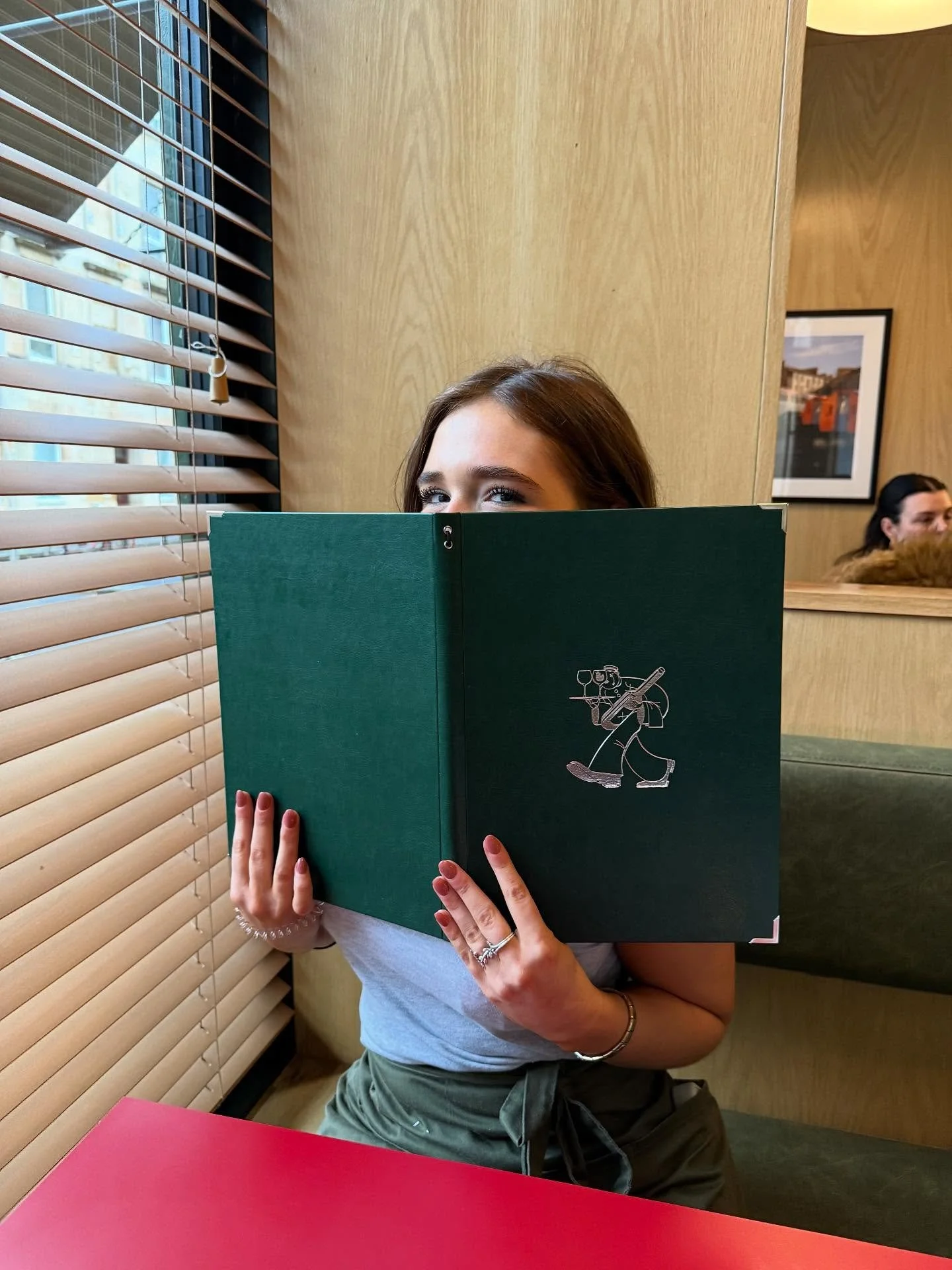 We&rsquo;re currently working on updating our wine list, starting with our lovely new menus&hellip; 

Thank you Lauren for modelling it so well, green looks good on you 🤭

Keep your eyes peeled for wine news&hellip; 

#glasgow #winebar #glasgowfood 