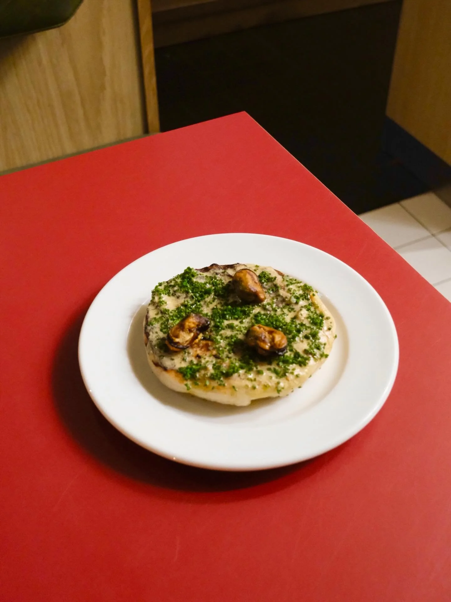 Grilled Flatbread with Smoked Mussels and Mussel Butter 🌊
