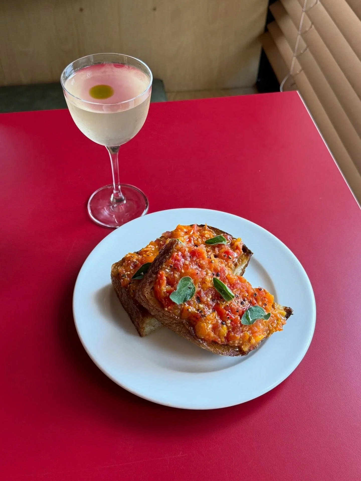 Introducing our Throwback Menu celebrating 1 year of Corner Shop! This special menu brings back some family favourites from over the past year 

Kicking off with an iconic duo - Pan Con Tomate and Tomato Martini 🍅🍸 

Lacto-fermented tomatoes with C
