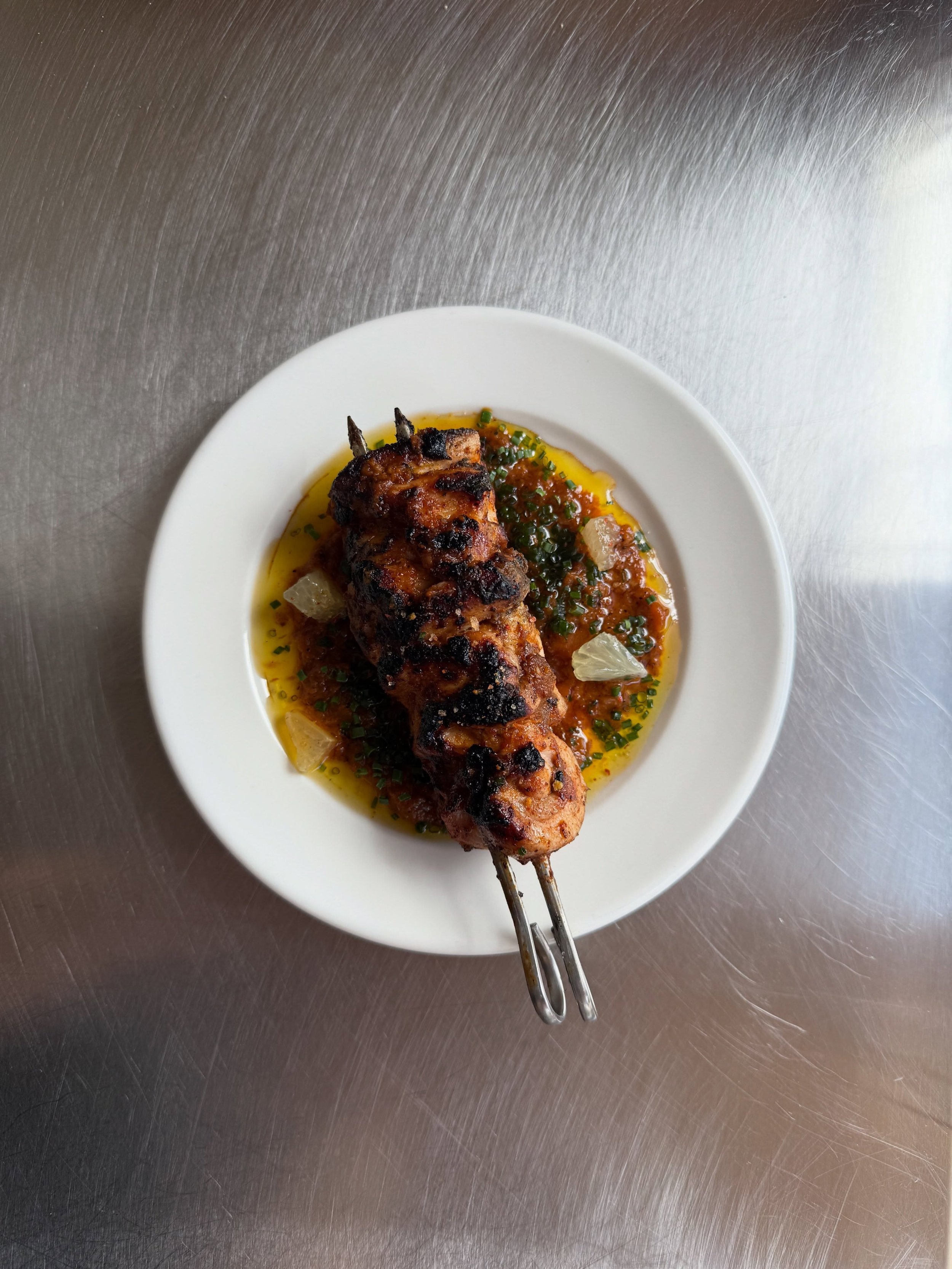 New dish on the menu here at Corner Shop 🤤

BBQ Chicken Thighs 
Sobrassada soffritto glaze
Lemon &amp; Chives 

Teasing a new menu one dish at a time&hellip; stay tuned