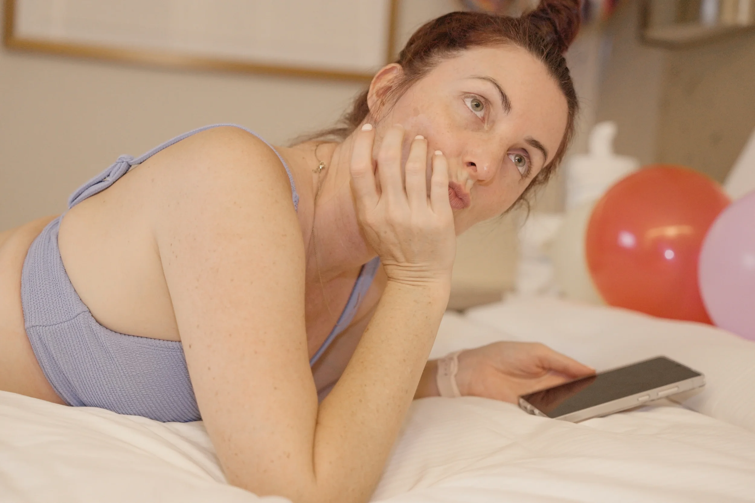 A woman on her phone