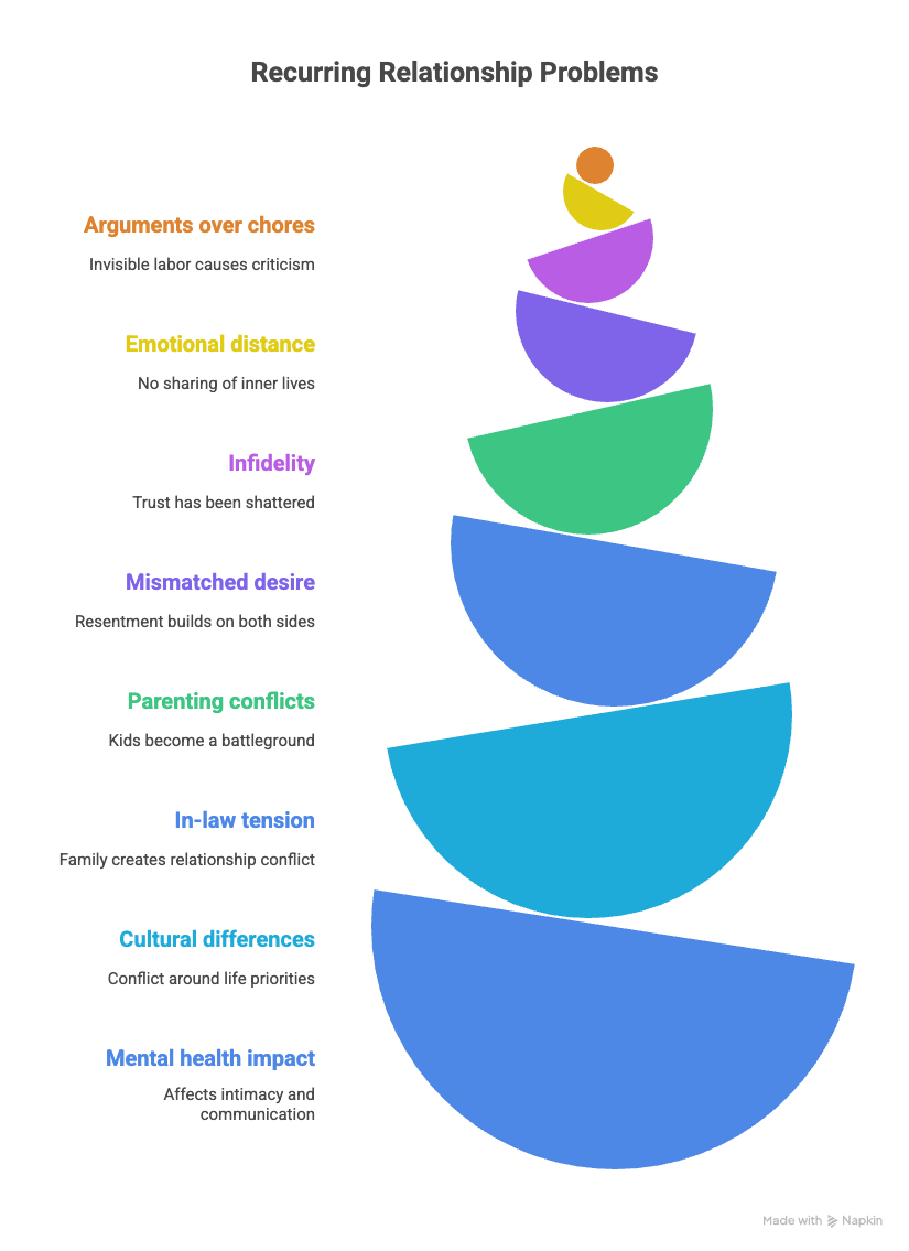 Graphic of common issues in couples therapy