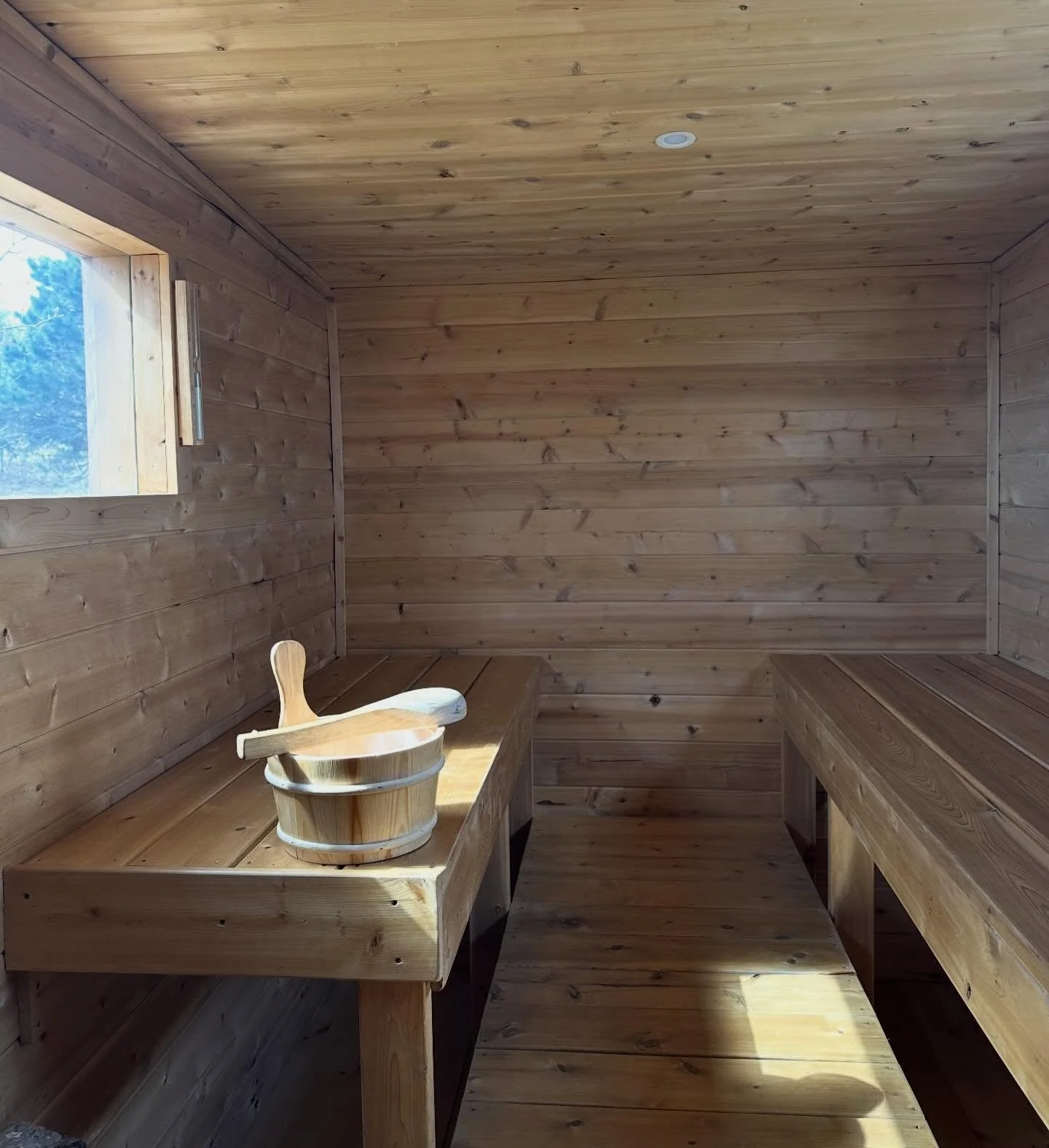 After a sunny weekend at the beach, we&rsquo;re back at @nightmovesbread &amp; @lambsmaine this Friday for another 3 weeks. Enjoy our sauna and refreshments Wednesday, Friday, Sunday until May 6th! Book a session with the link in our bio, looking for