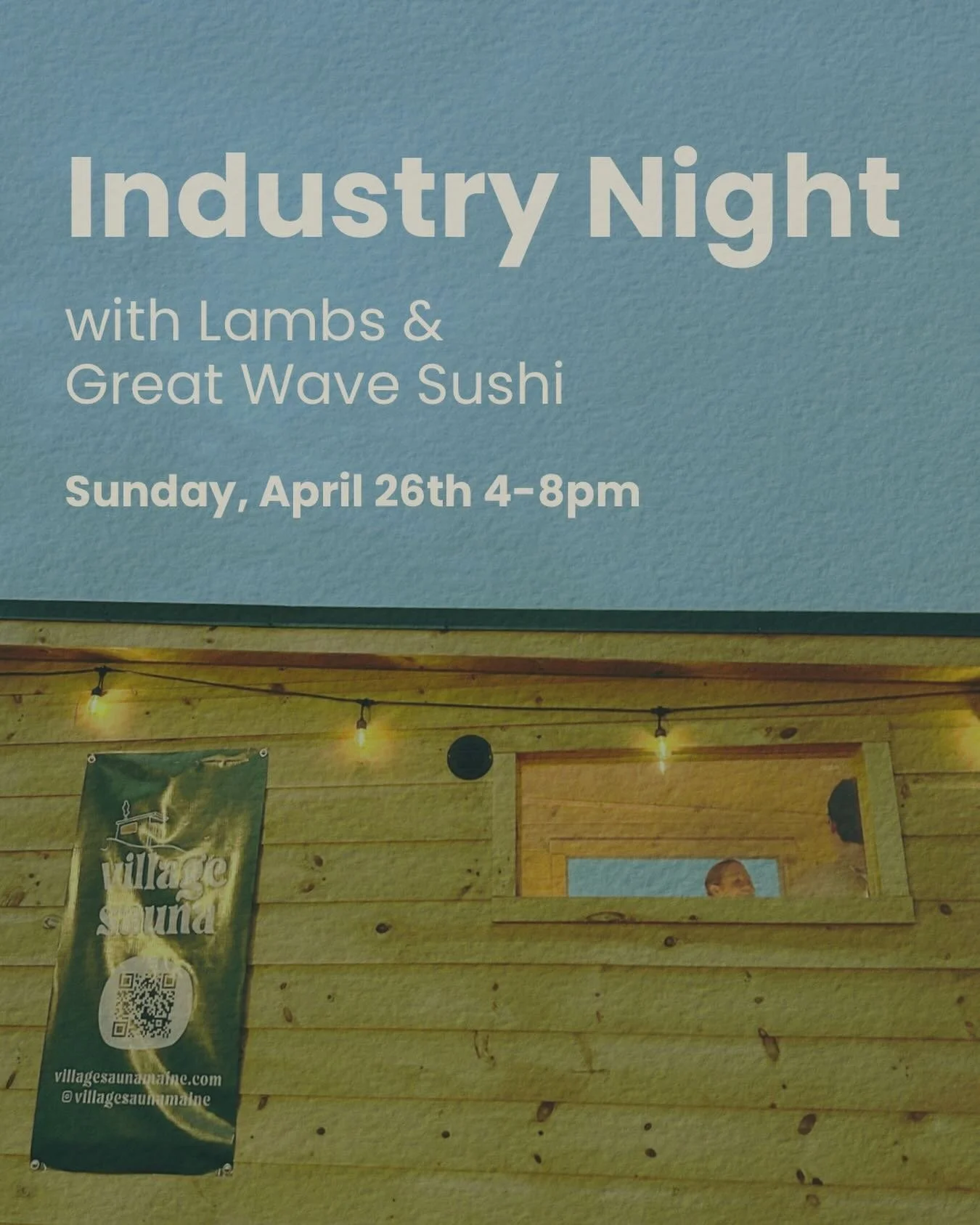 For all the folks who work at our beloved food, beverage, &amp; hospitality businesses, we&rsquo;re hosting Industry Night on Sunday, April 26th just for you. $20 hour-long sauna sessions (first one starts at 4pm) and a short walk over to the @greatw