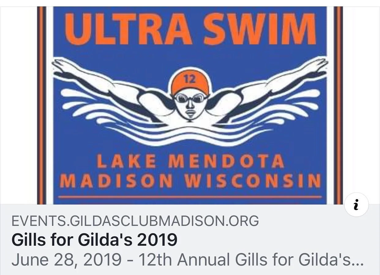 The 12th annual Gills for Gilda&rsquo;s Club 6 mile endurance swim is TOMORROW!  I have made my donation and am looking forward to a long day in the water. I am dedicating this swim and the training involved to honor my friends and family that have b