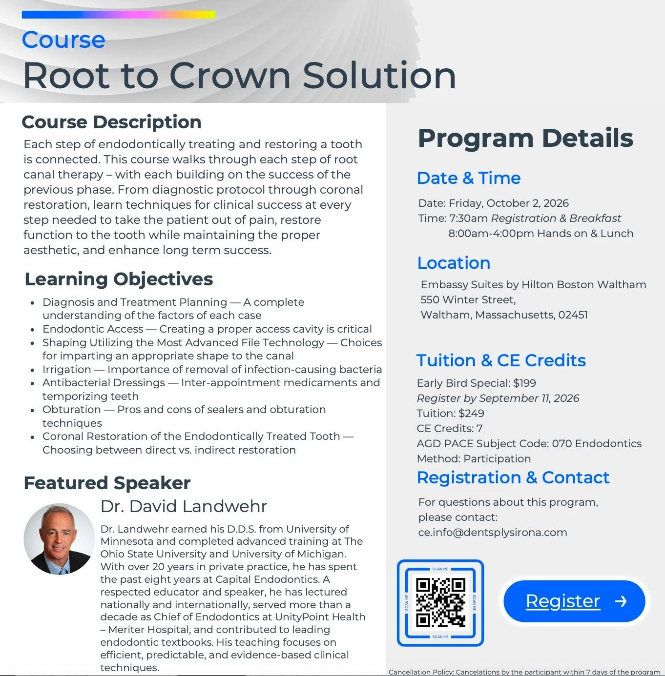 Do you want a reproducible endodontic workflow? Want to simplify and demystify the root canal procedure? Let&rsquo;s spend the day together to up your endodontic game. Best practice builder - Relieve a patient's pain in a pain-free way.
#obtr8
#waveo