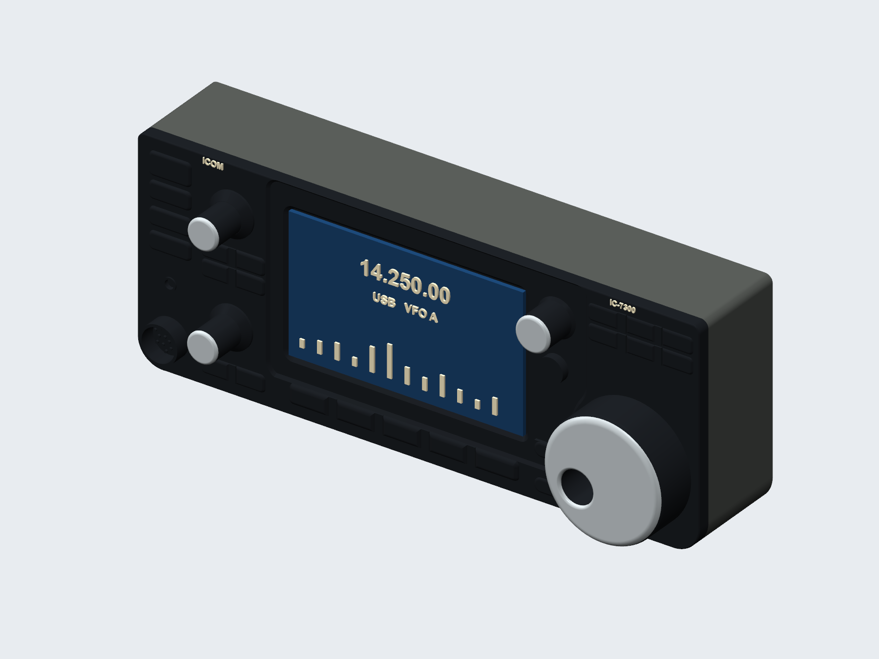 Icom IC-7300 inspired wall art, digital rendering.