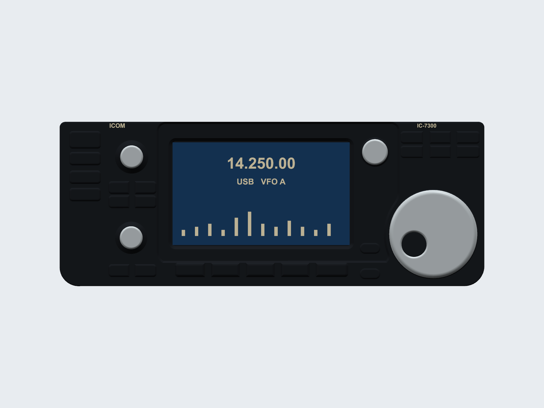 Icom IC-7300 inspired wall art, digital rendering.
