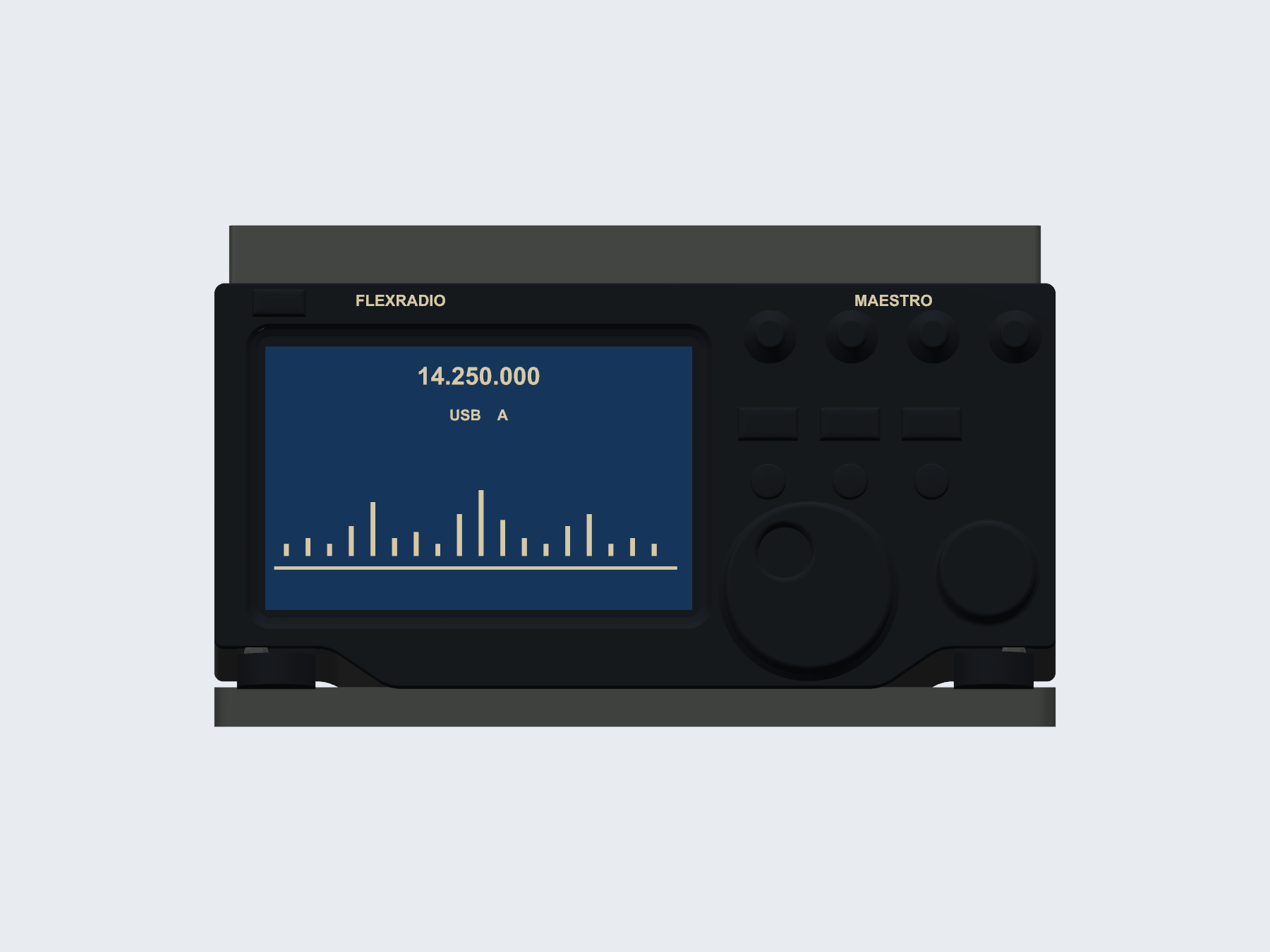 Flex Maestro inspired qsl card holder, digital rendering.