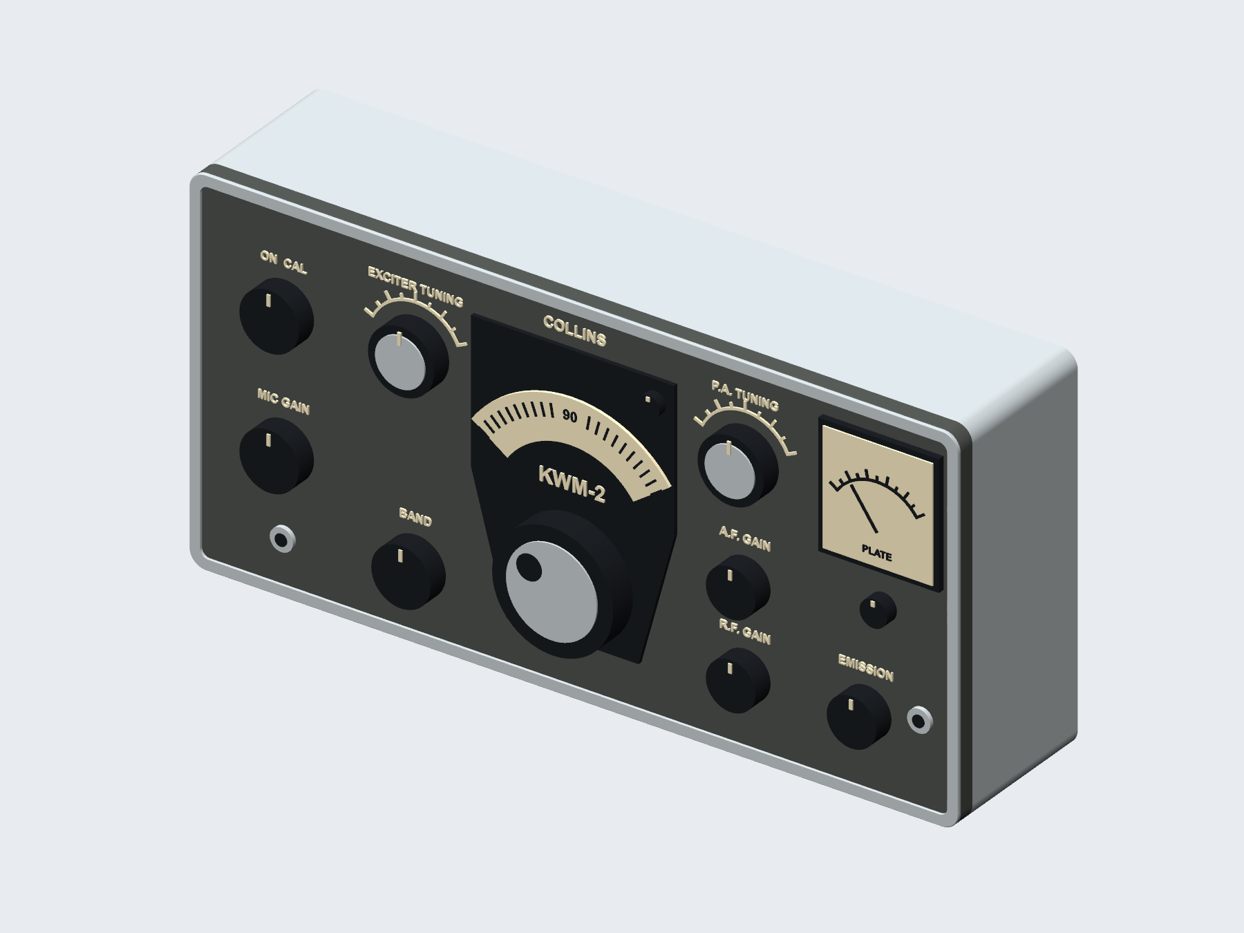 Collins KWM-2 inspired wall art, digital rendering.