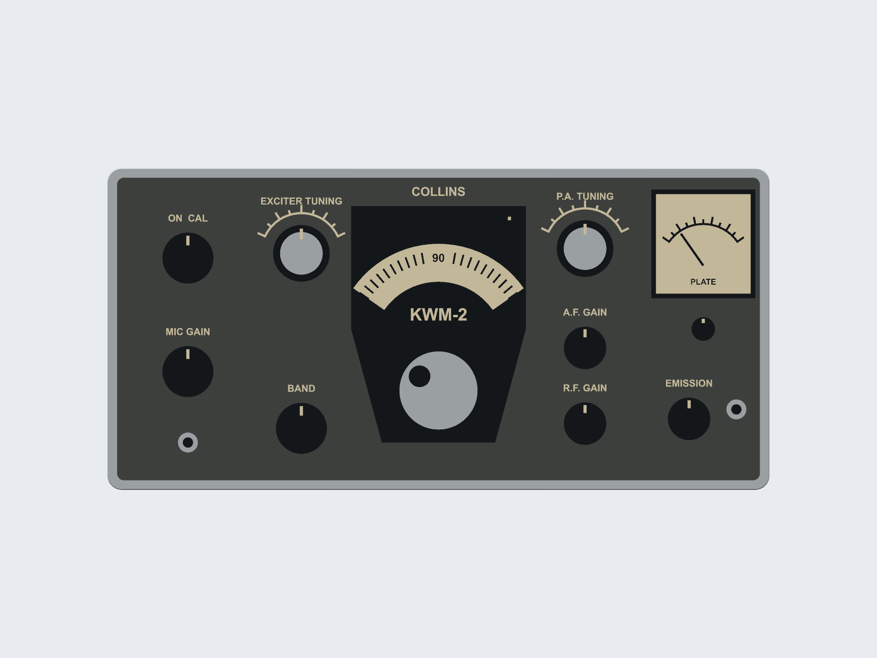 Collins KWM-2 inspired wall art, digital rendering.