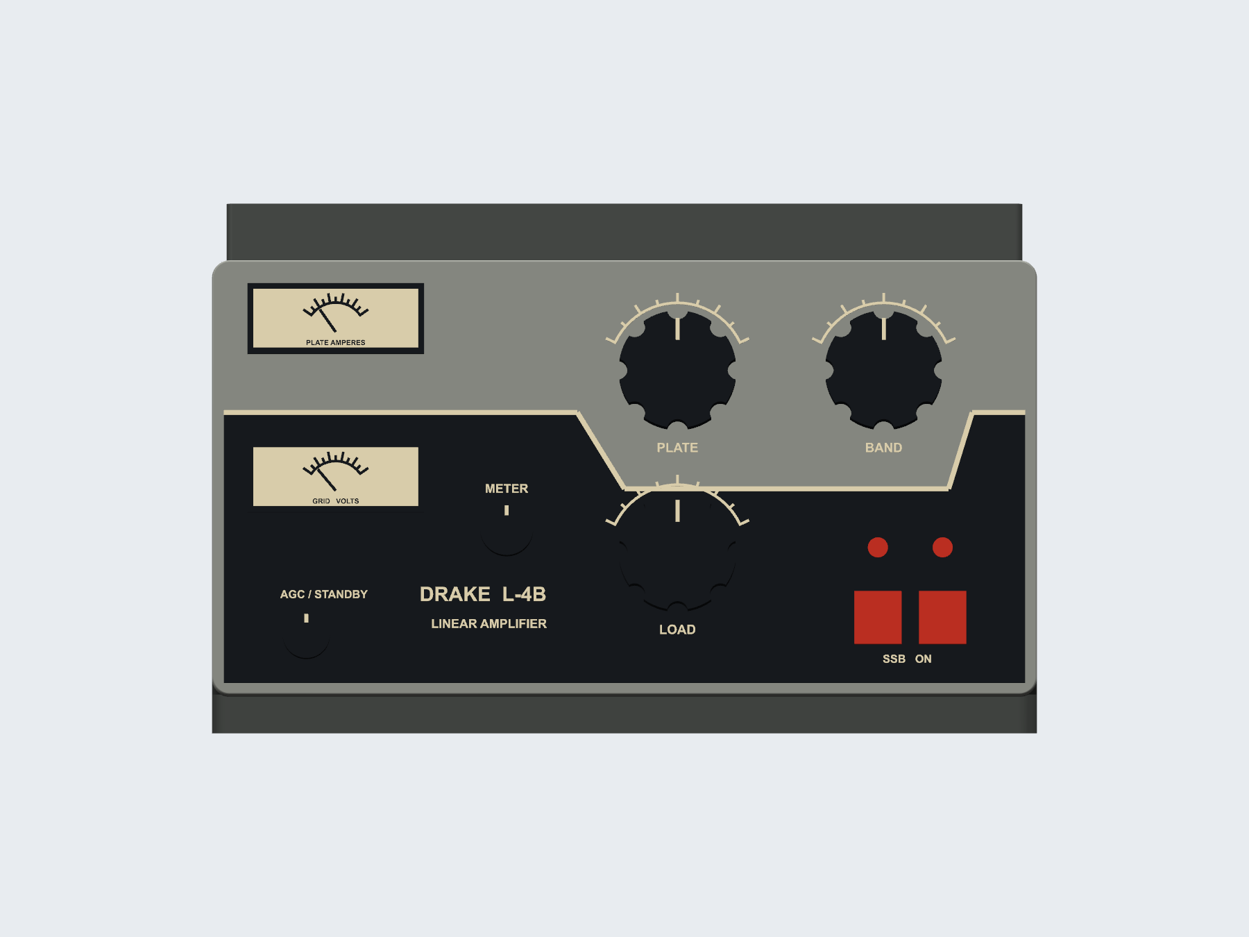 Drake L-4B inspired qsl card holder, digital rendering.