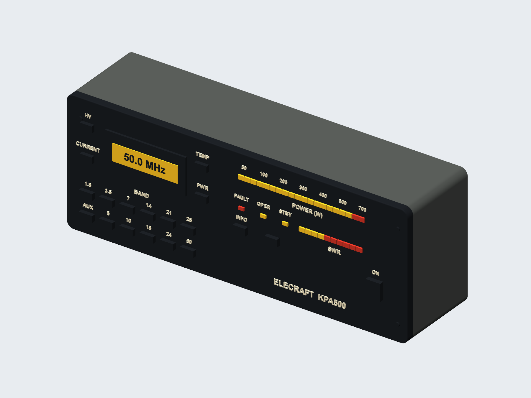Elecraft KPA500 inspired wall art, digital rendering.
