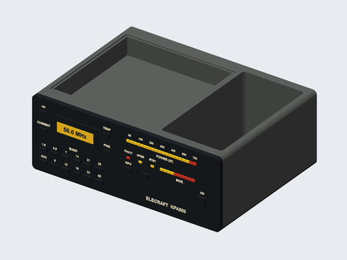 Elecraft KPA500 inspired organizer digital rendering