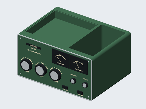 Heathkit SB-220 inspired organizer digital rendering