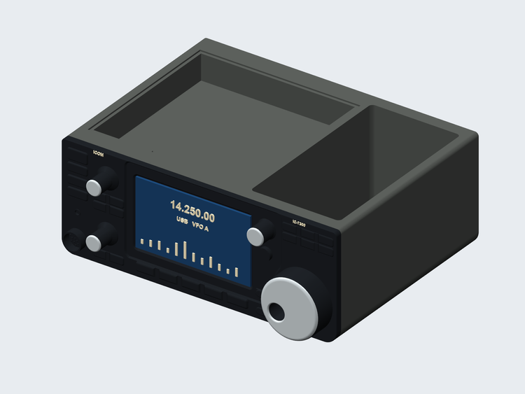 Icom-inspired desk organizer digital rendering