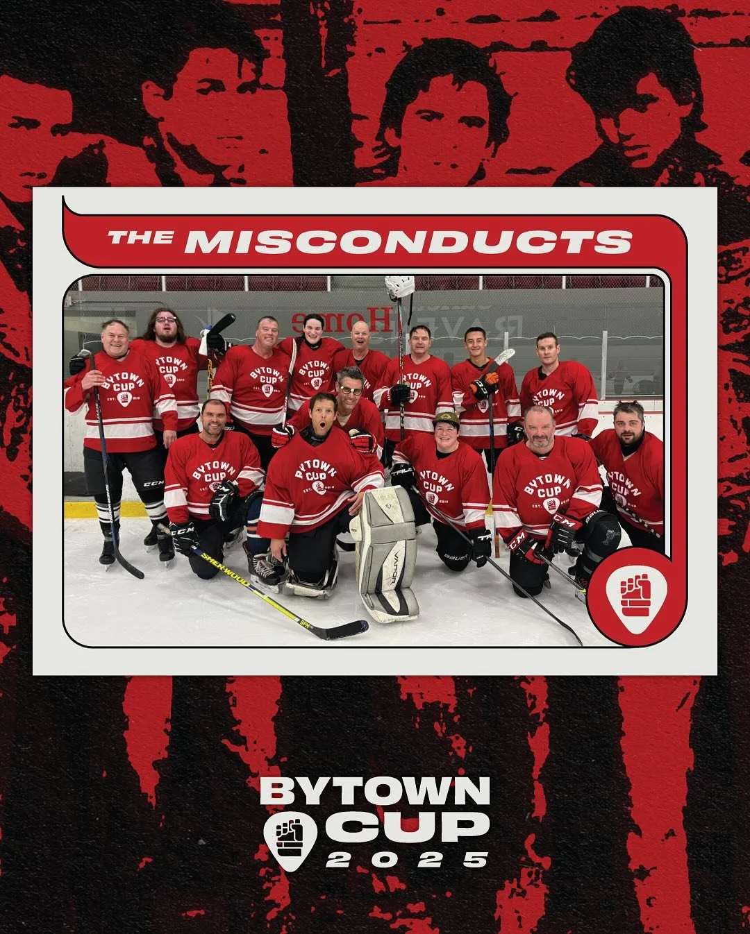 Introducing your 4th place team in the 2025 Bytown Cup Tournament - the infamous Misconducts!

Self described as the castaways that are shunned merely for their passion for life, the Misconducts put up a good hard battle, with the penalties to prove 