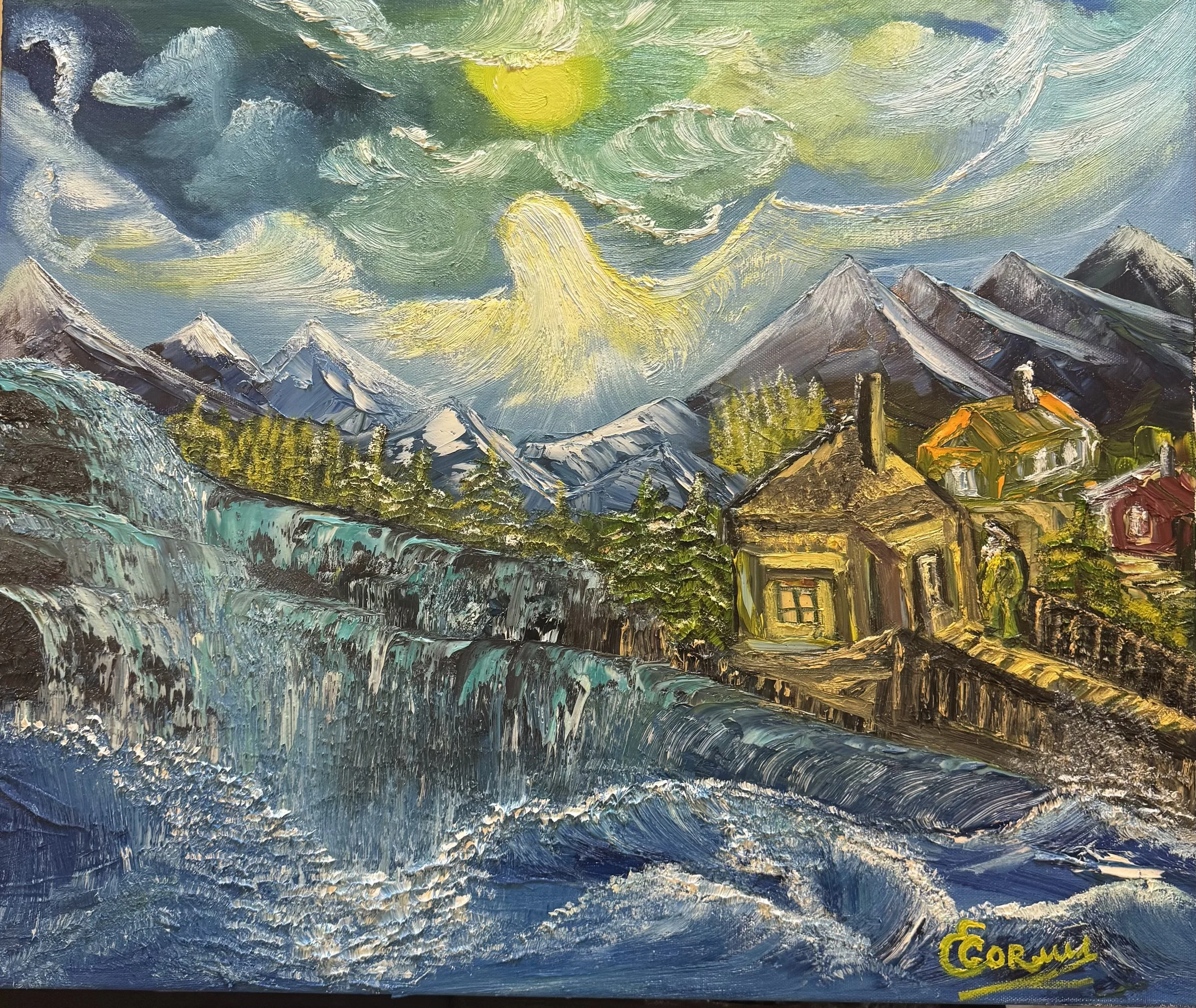 Where the Shefa Flows — Original Talismanic Oil Painting by Elana Gor