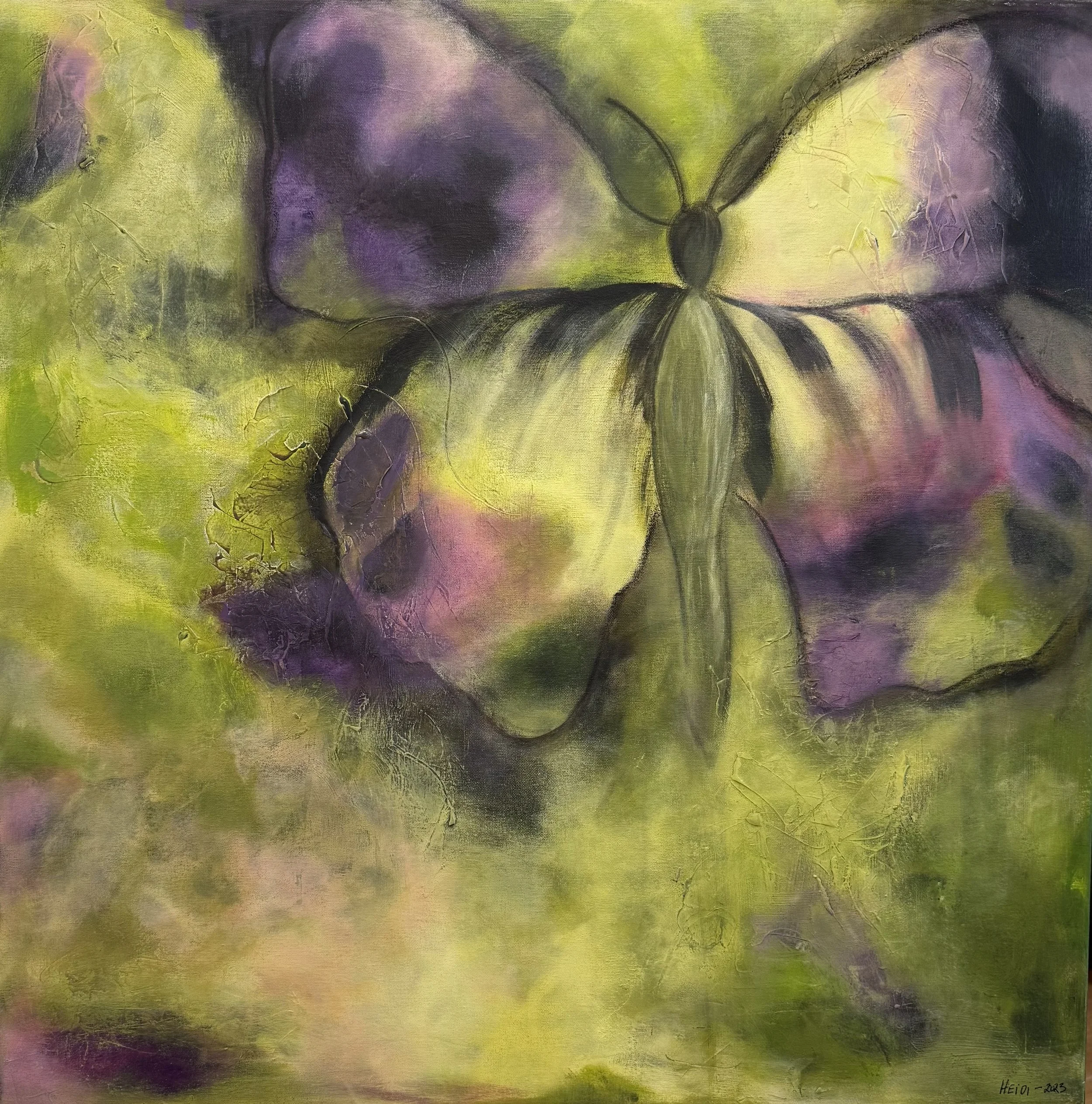 Fargenes dans. Akryl på dyplerret 80x80 cm.
Pris: 3000,-