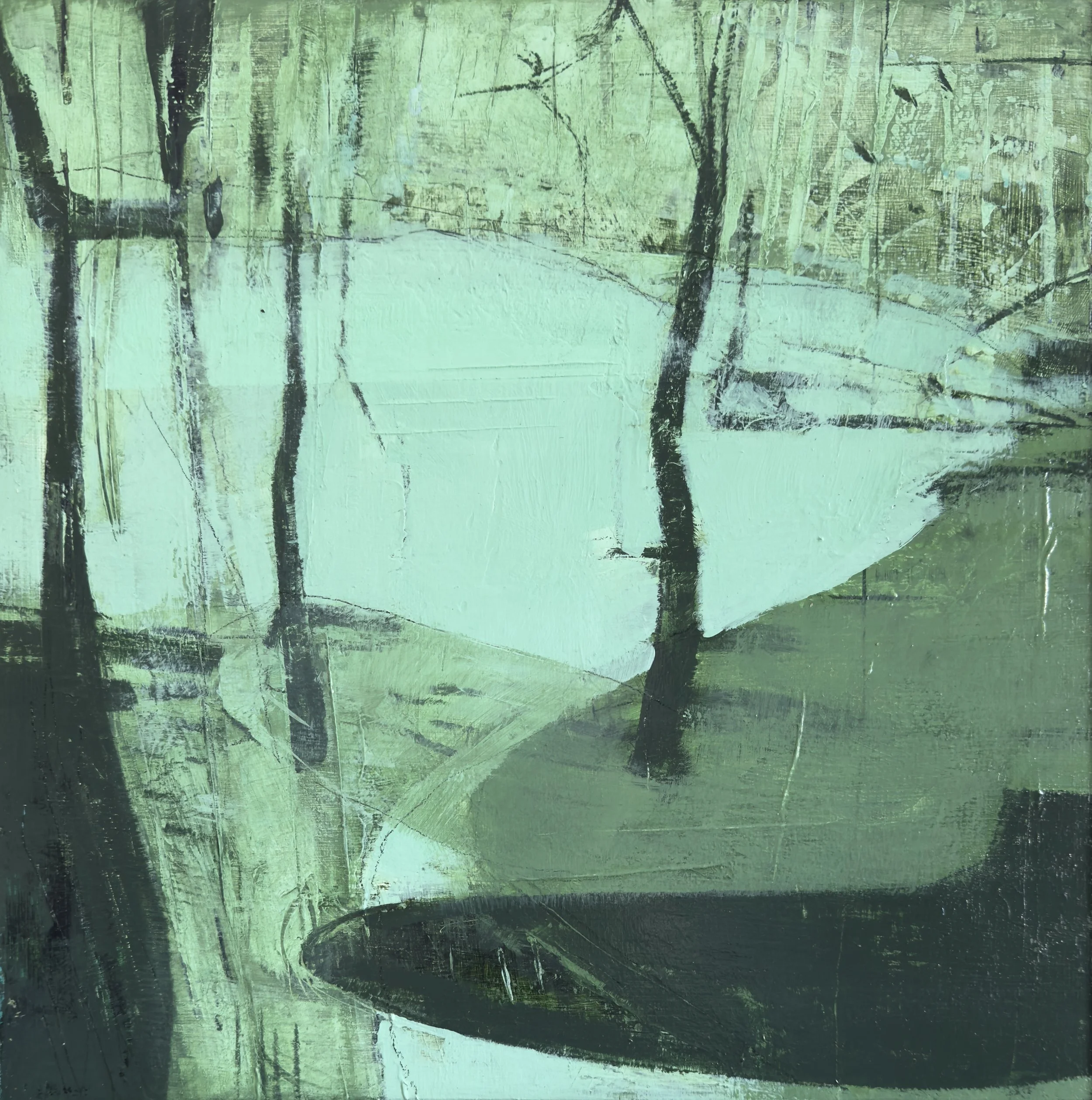 Midnight Marsh,
acrylic on panel,
12" x 12",
No. SA16 - 
SOLD