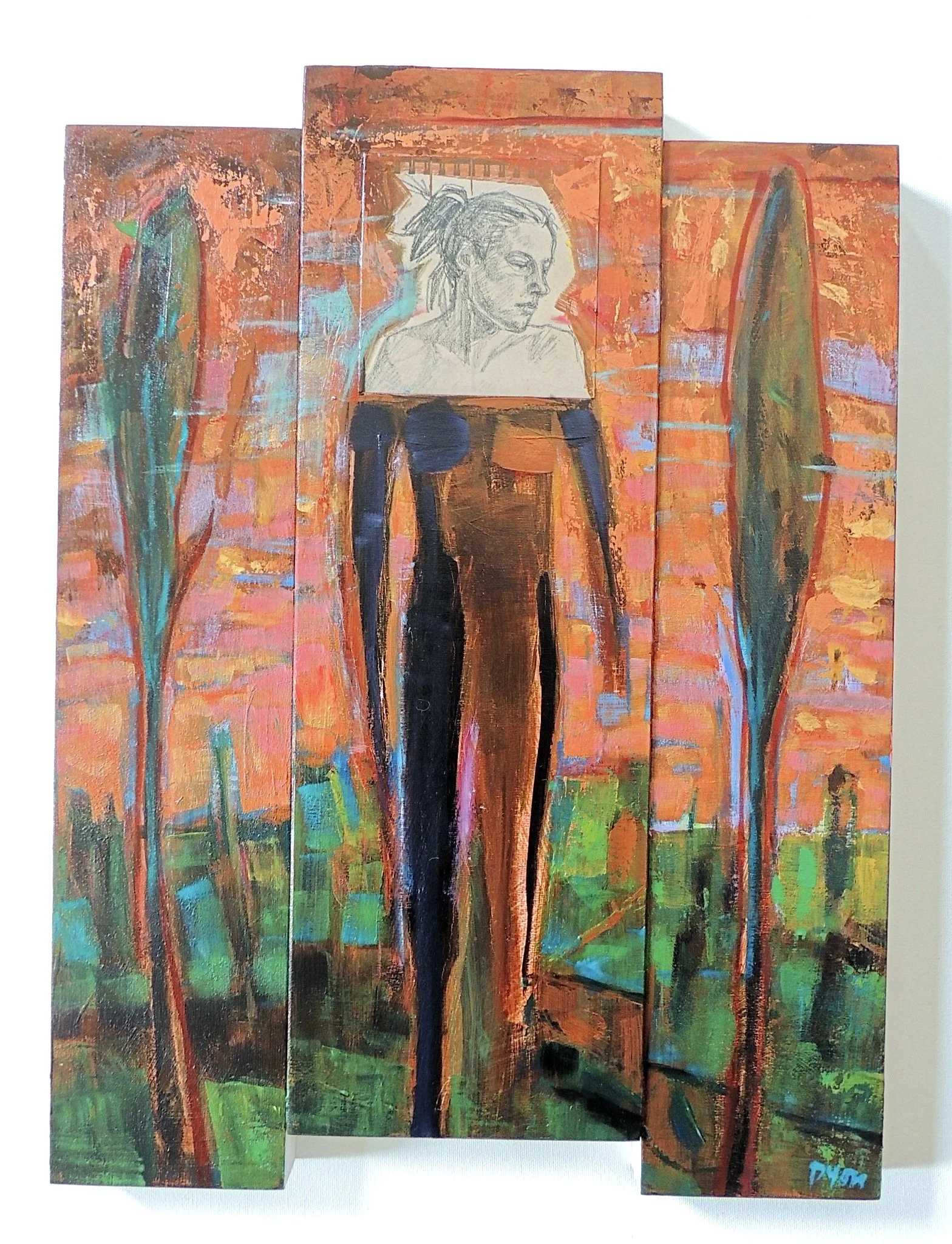 Walkabout,
mixed media on wood panels,
14" x 12",
No. FG10 -
SOLD