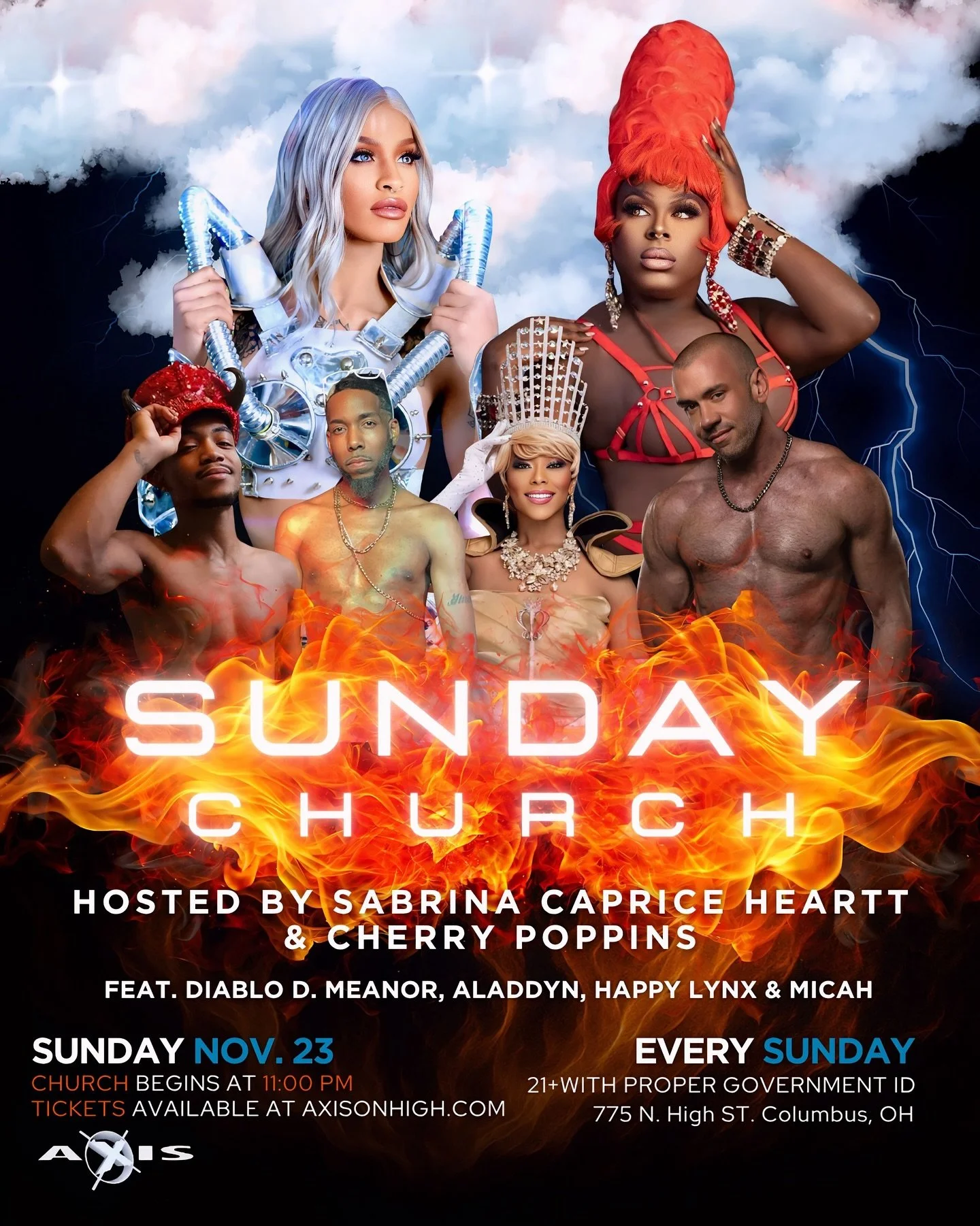 🔥 Where the saints meet the sinners.

Sunday Church is back tonight and the altar is HOT.
Hosted by Sabrina Caprice Heartt &amp; Cherry Poppins with performances that&rsquo;ll have you speaking in tongues.
⛪️ Doors 10 PM &mdash; Come get blessed.