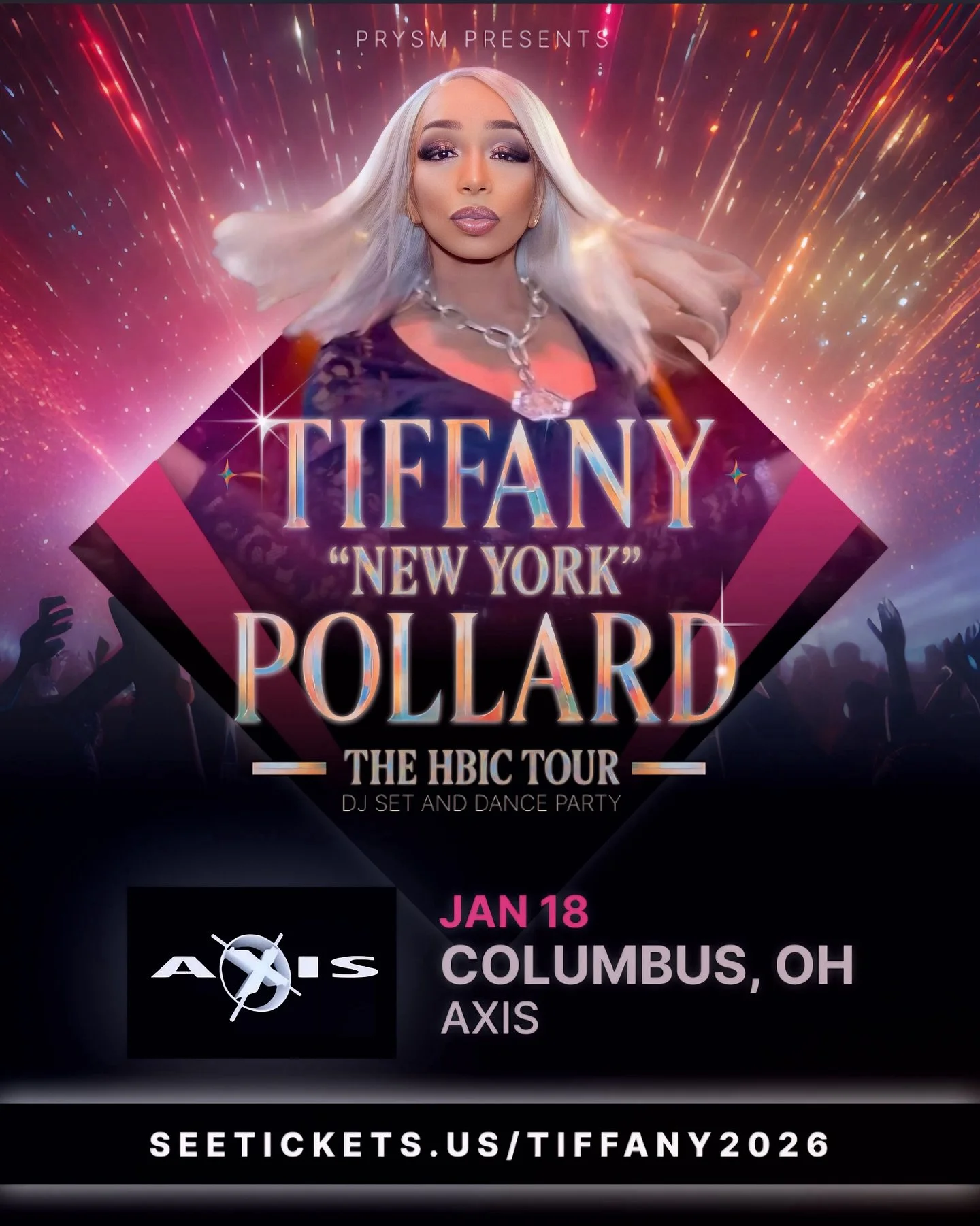 🔥 The HBIC has entered the DJ booth 🔥

Columbus&hellip; history is about to be made. On January 18th, reality TV royalty, pop-culture icon, and the original HBIC herself &mdash; Tiffany &ldquo;NEW YORK&rdquo; Pollard &mdash; is taking over Axis Nig