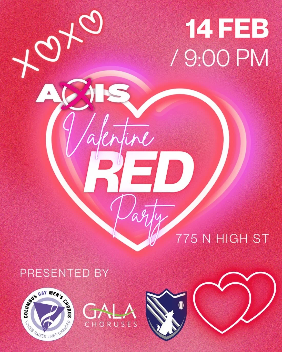 ❤️&zwj;🔥💘Fall in love with the color of passion at the Valentine&rsquo;s Red Party, a bold and unforgettable night presented by the Columbus Coyotes, Columbus Gay Men&rsquo;s Chorus, and GALA Choruses. 

🔥Dress to impress in your fiercest red and 