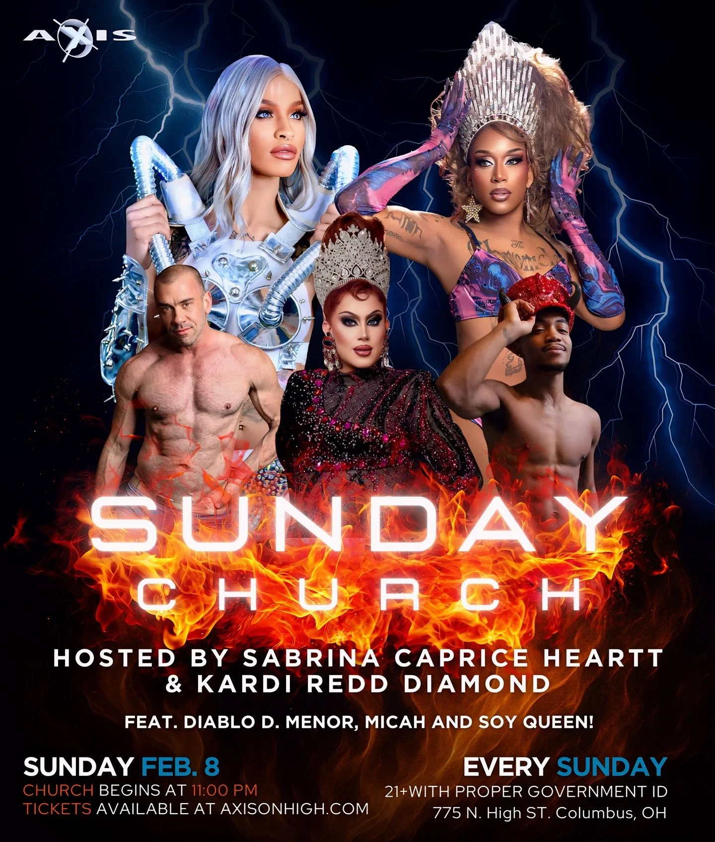 Welcome back to Sunday Church, where the sermons are sparkly, the sinners are gorgeous, and the Holy Spirit shows up in a lacefront. 🙏🔥
Sabrina &amp; Kardi are ready to lay hands, cast out bad vibes, and baptize you in pure nightlife excellence.
Se