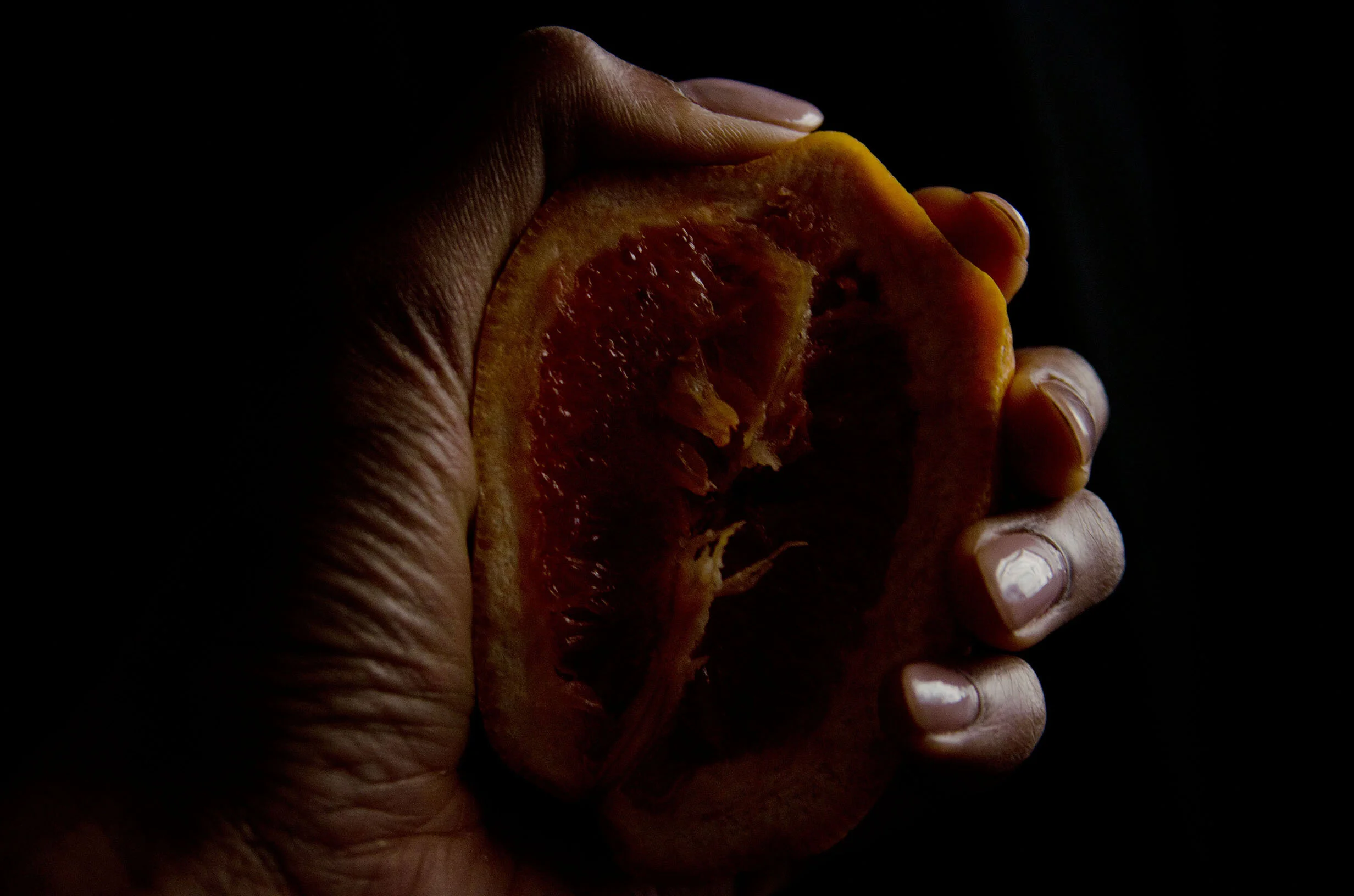 fine art print of hand holding an orange (Copy)