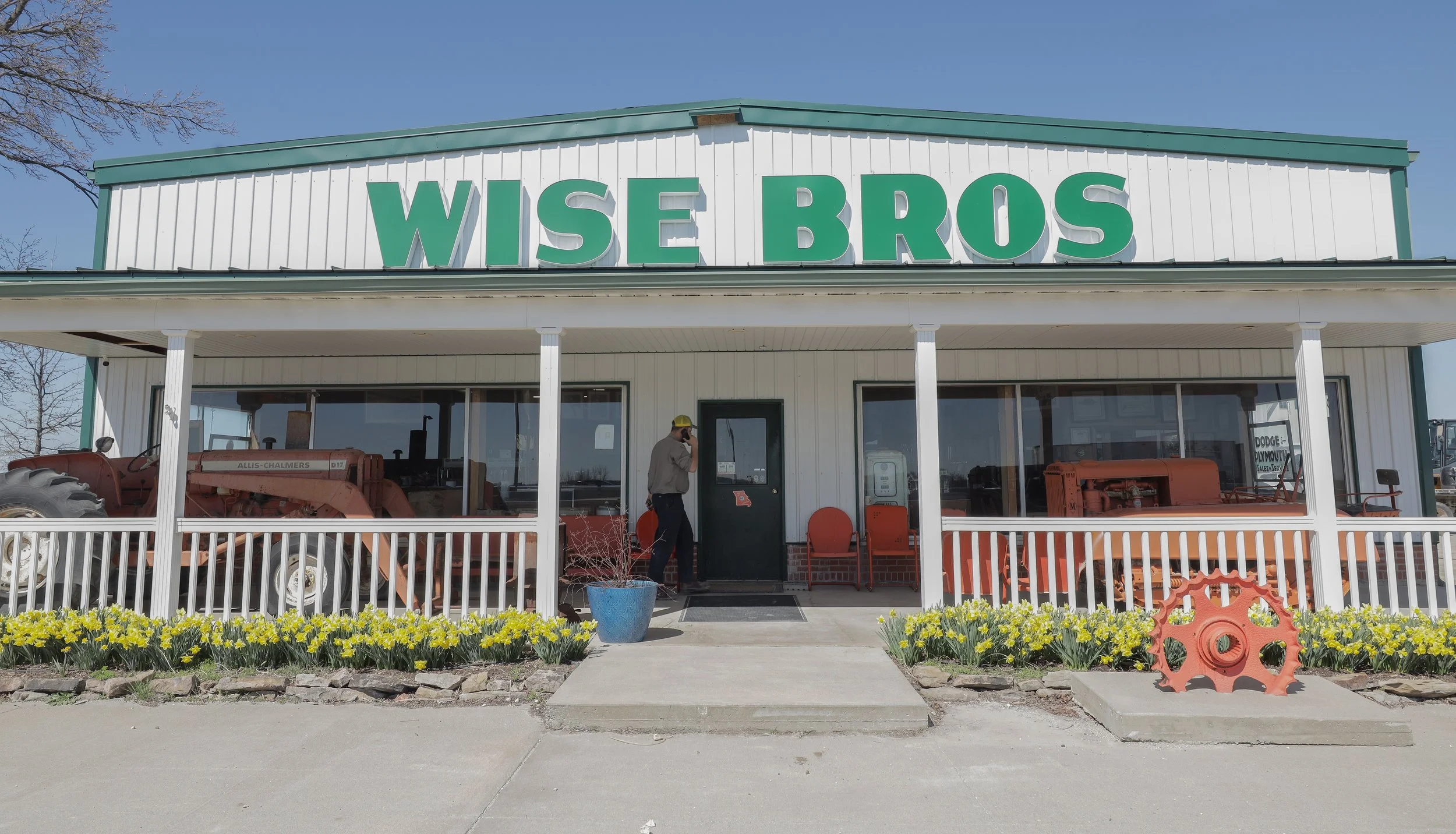 Matthew Backer enters the Wise Bros. Inc. store on March 20, 2025, in Kingdom City, Mo. Wise Bros. Inc. is an agricultural store that sells a variety of products from farming to construction equipment. 