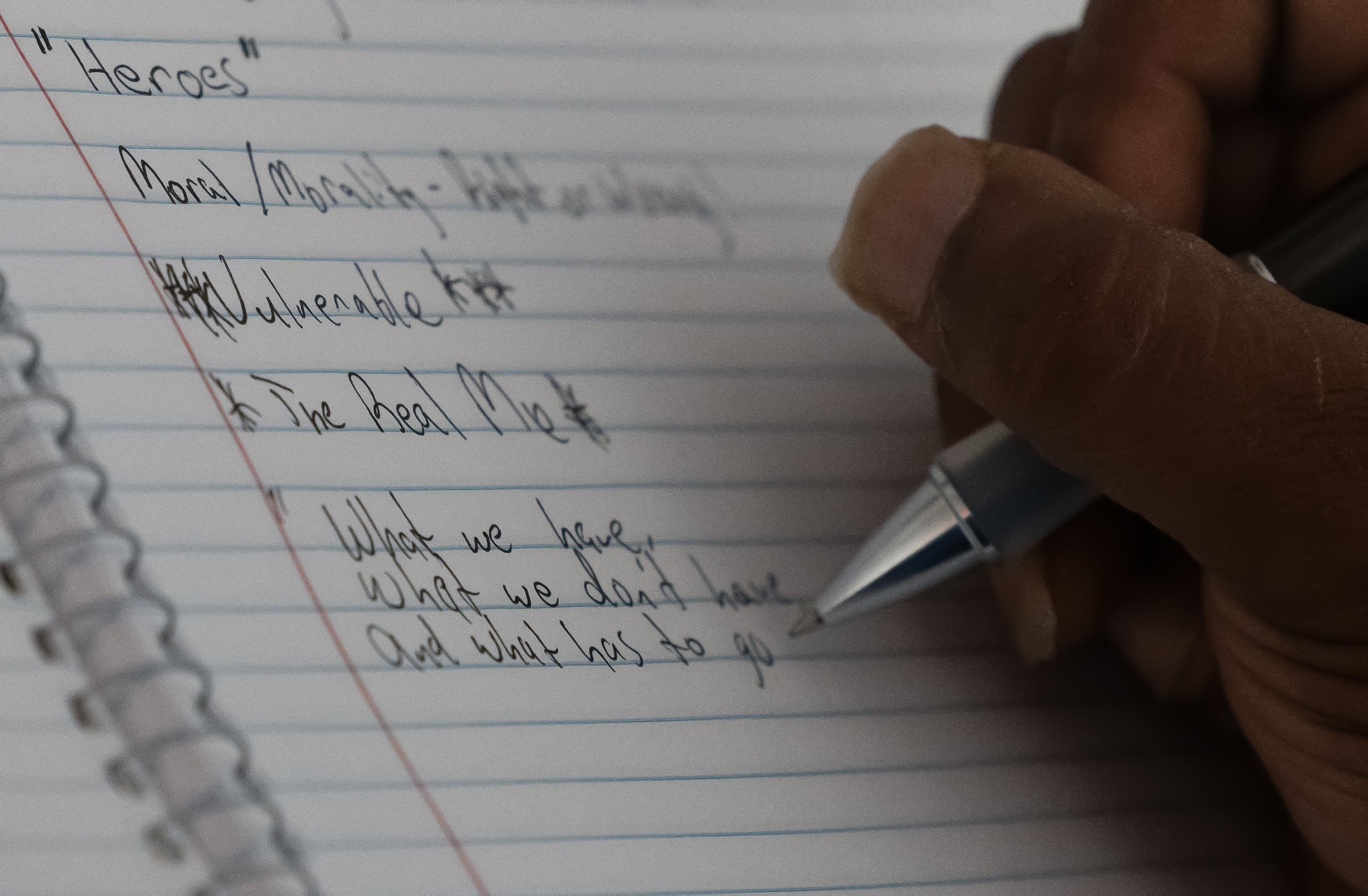 Bobby takes notes during a skill drill class. When Bobby first entered in2Action, a faith-based organization, his belief in God was quite unstructured. However, his belief and interest in religion has only expanded since joining the program. 