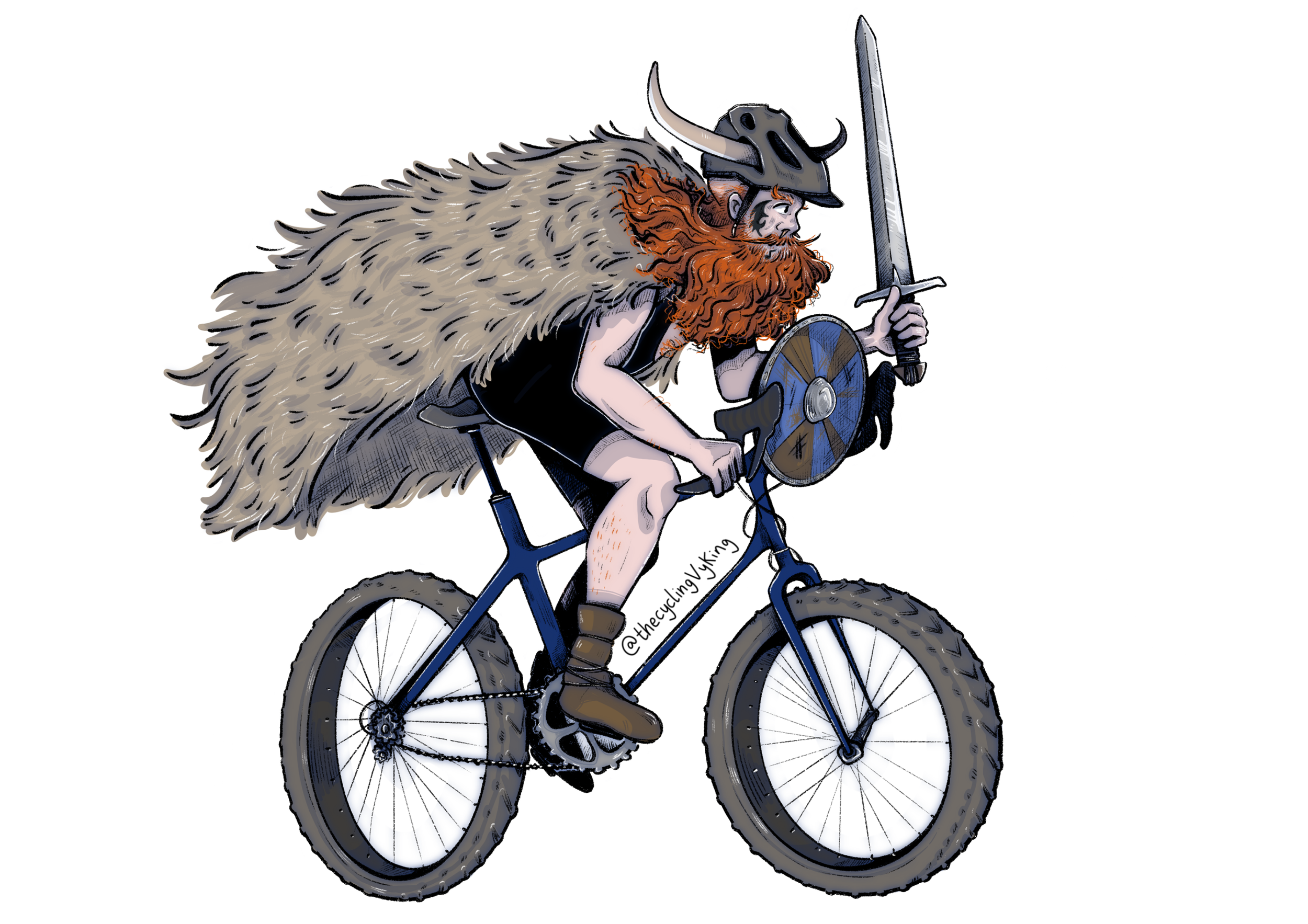 TheCyclingVyking illustration commission, 2024.