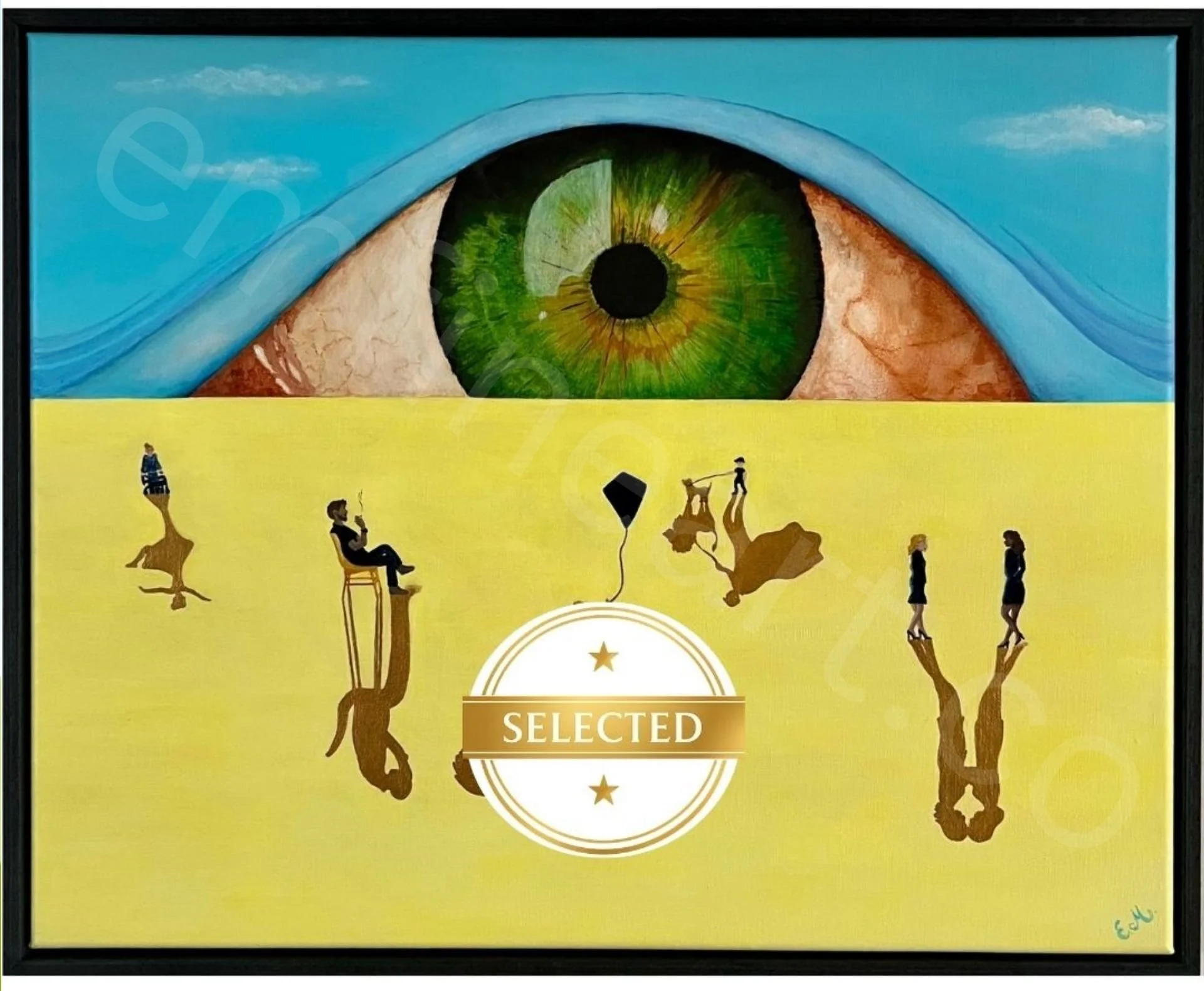 "Shadows" - Surreal Eye Art Design Abstract Watching Eye Optical Illusion Perspective Minimalist Surrealism Artwork
