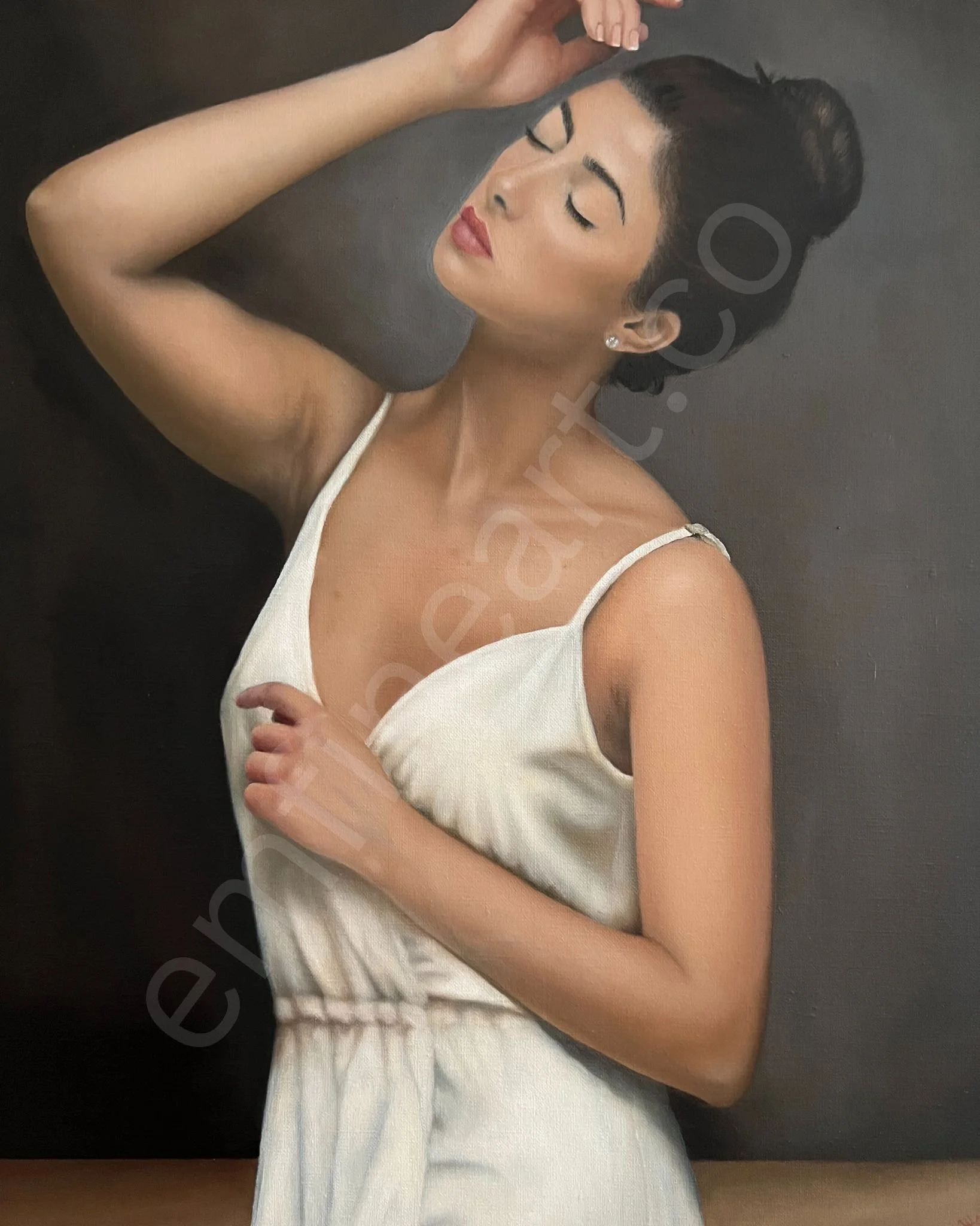 “Sofía” – Hyperrealistic Oil Painting of a Woman, 16x20 Original Fine Art Portrait