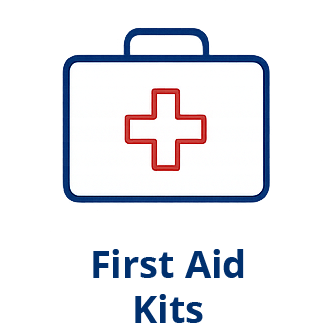 First aid kit with a red cross symbol on the front.