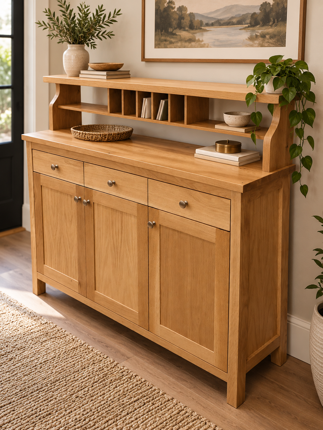 Warm Oak Sideboard in a Cozy Foyer.png