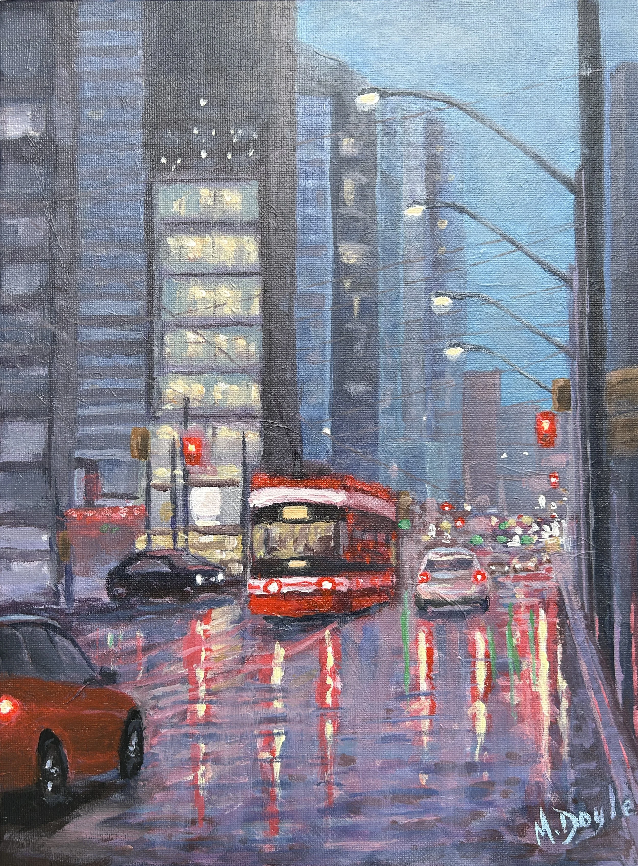 City Lights, 16x12, acrylic on canvas