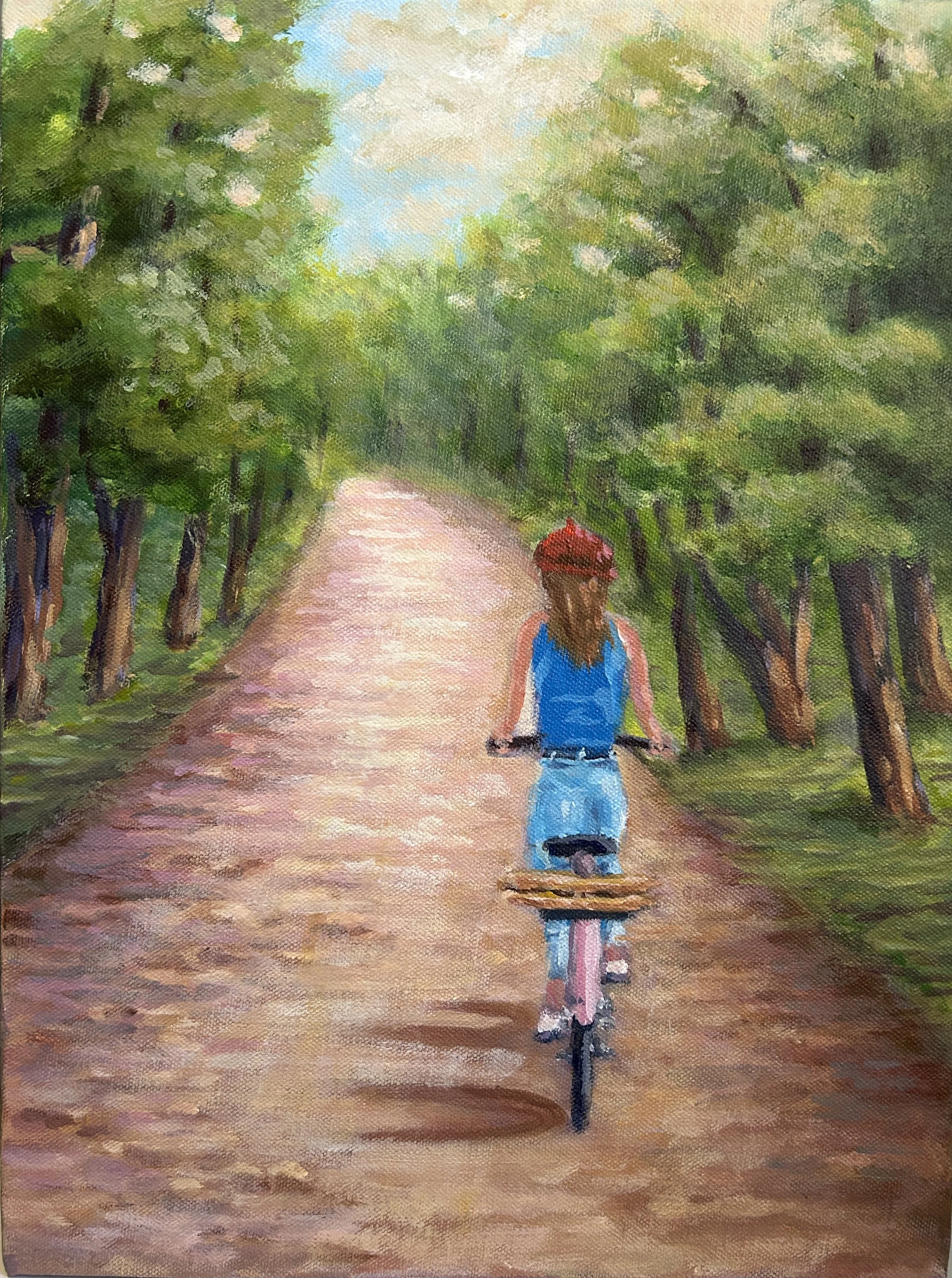 Raspberry Beret, 16x12, acrylic on canvas