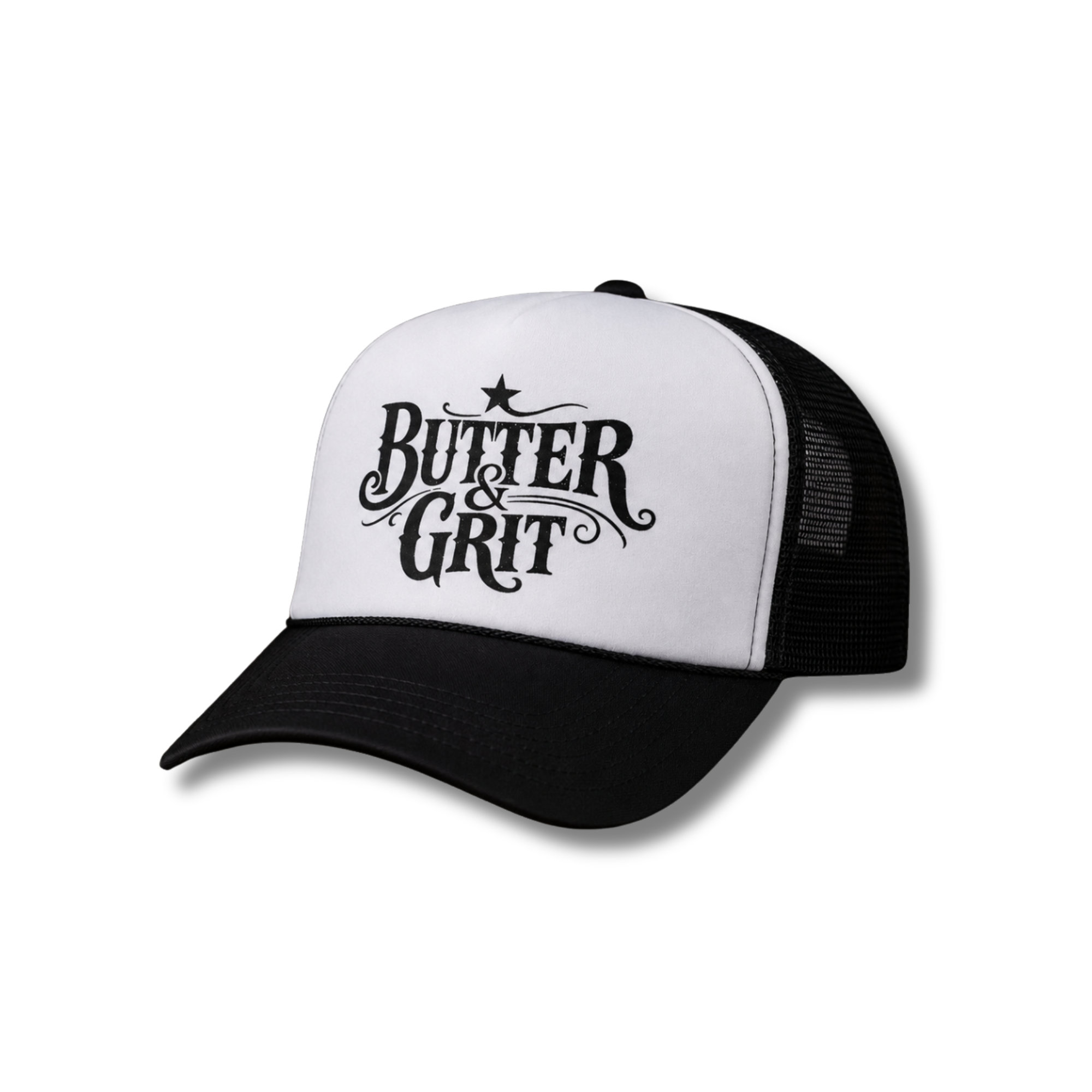 The Official Butter & Grit Trucker – Black & White