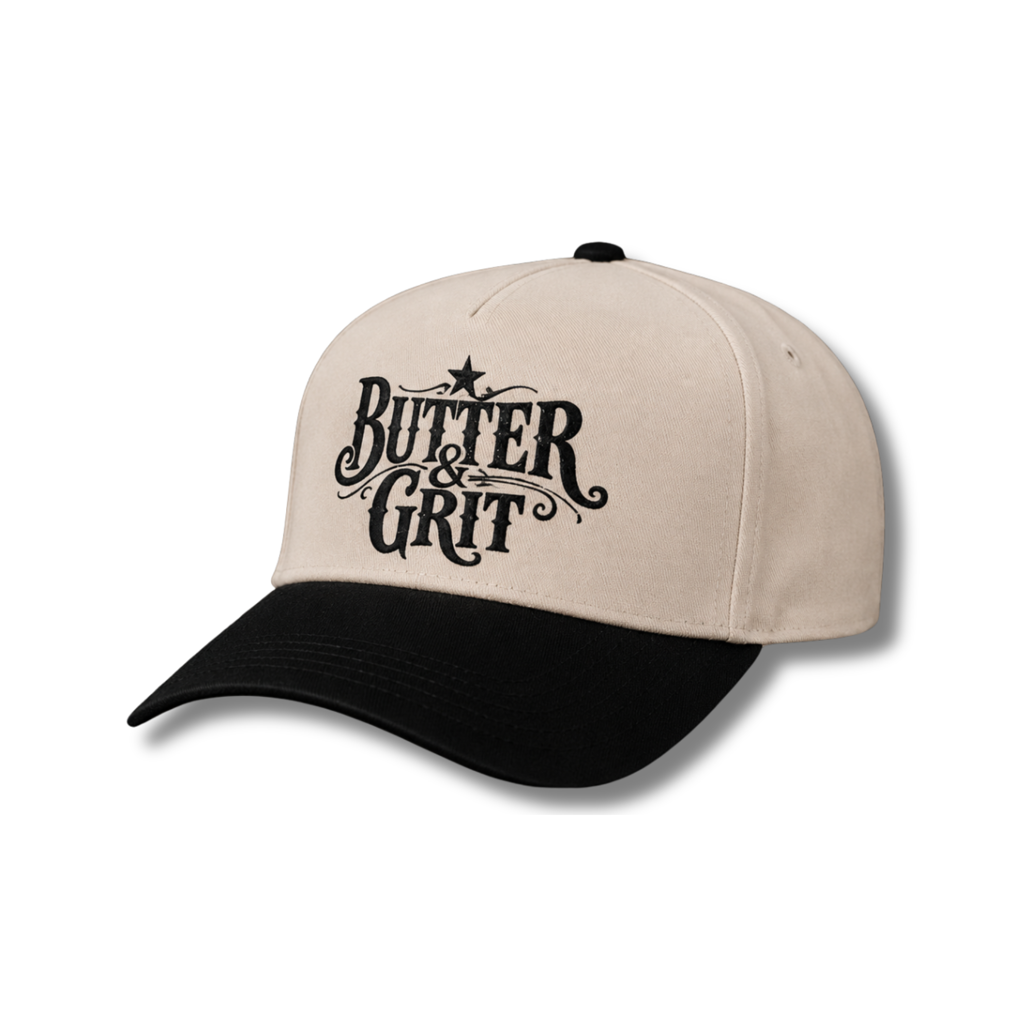 The Official Butter & Grit Trucker – Cream & Black