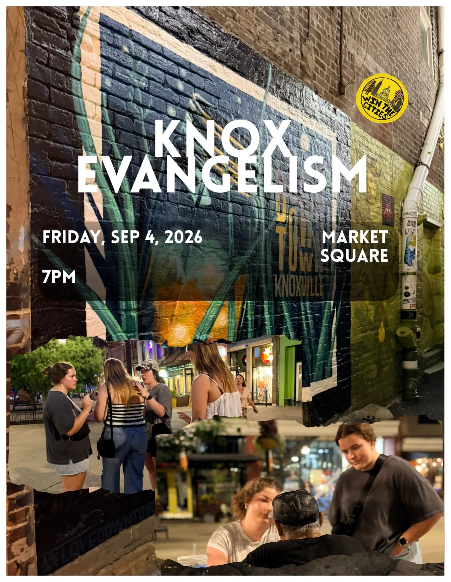 TONIGHT, we&rsquo;re hitting Market Square for Open Evangelism! Whether you&rsquo;ve stepped out in faith dozens of times or you&rsquo;ve never prayed for a stranger in public before, you belong here. Come learn, lock arms with community, and watch J