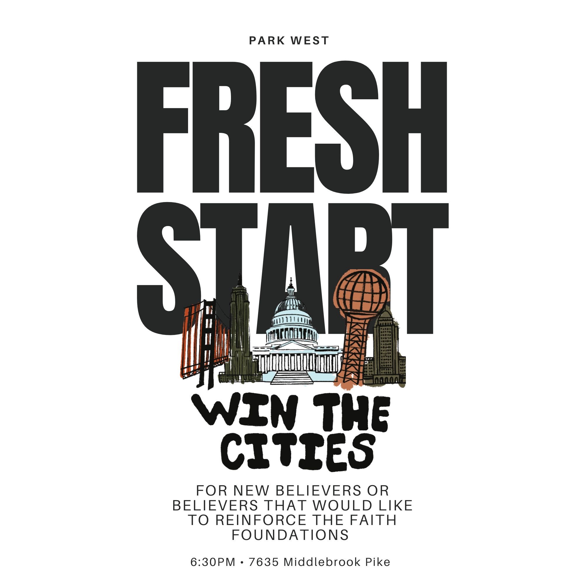 This class is at Park West Church on Wednesday nights. It is for anyone who feels like they need a foundation for their faith. If you're a new believer, this is going to equip you with biblical knowledge and understanding of your newly found faith. I