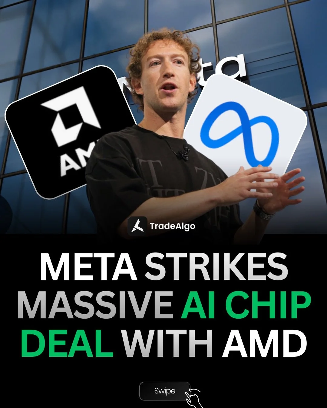 Meta just announced a multi‑year AI chip deal with AMD, committing to deploy up to roughly 6 gigawatts of AI infrastructure powered by AMD Instinct GPUs and potentially taking up to a ~10% equity stake in AMD as part of the structure. Early reports p