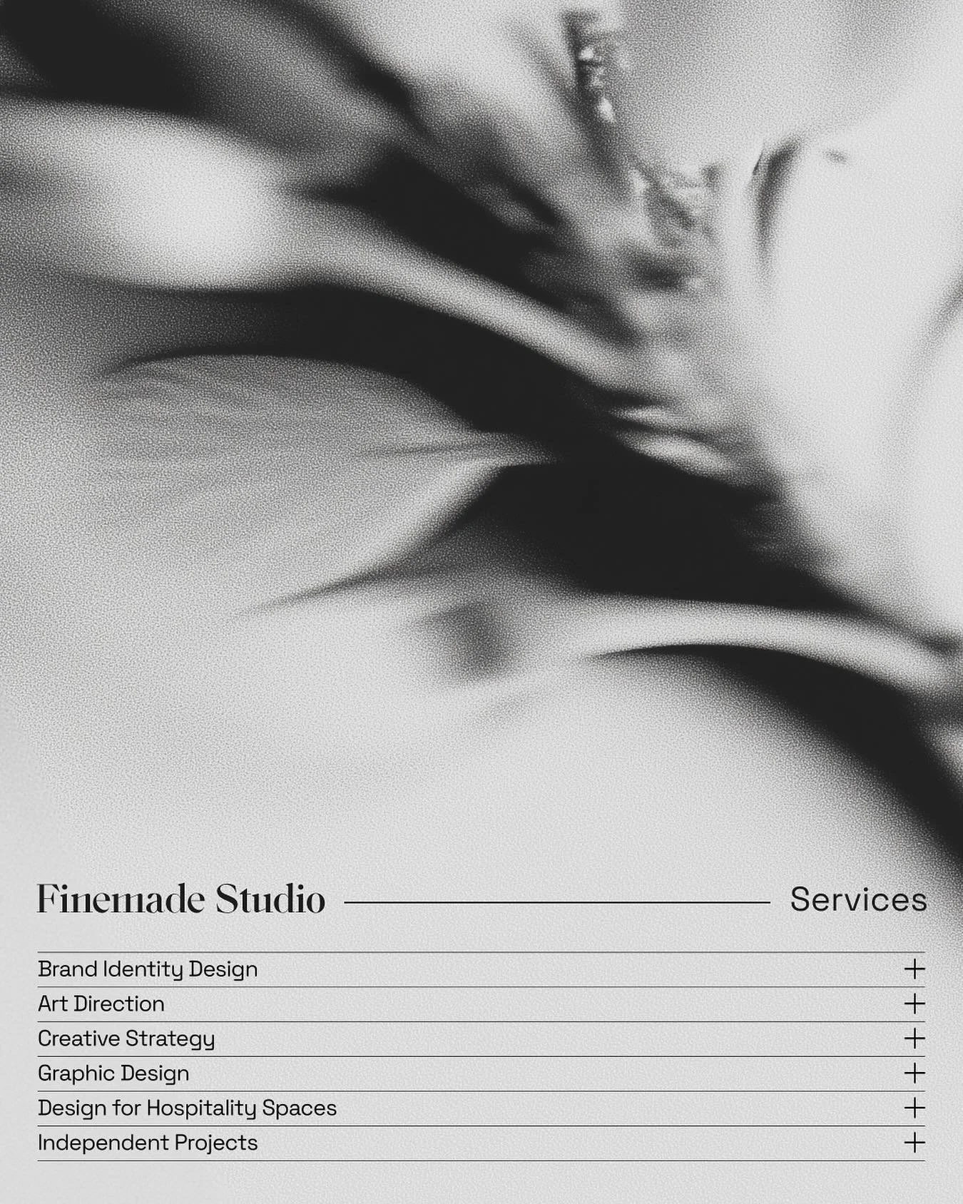 Finemade Studio shapes brand identities with a focus on aesthetics and strong conceptual approach. Every detail - from typography and logos to colour palettes and visual direction - is designed to build a visual world that feels considered, memorable